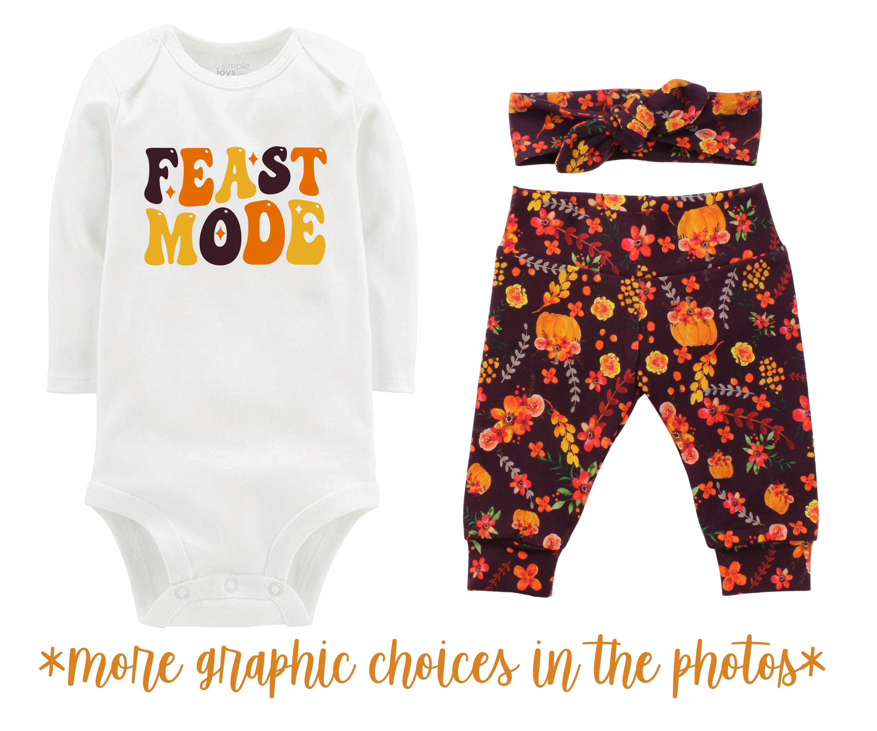 Thanksgiving Wine Fall Floral Baby Outfit