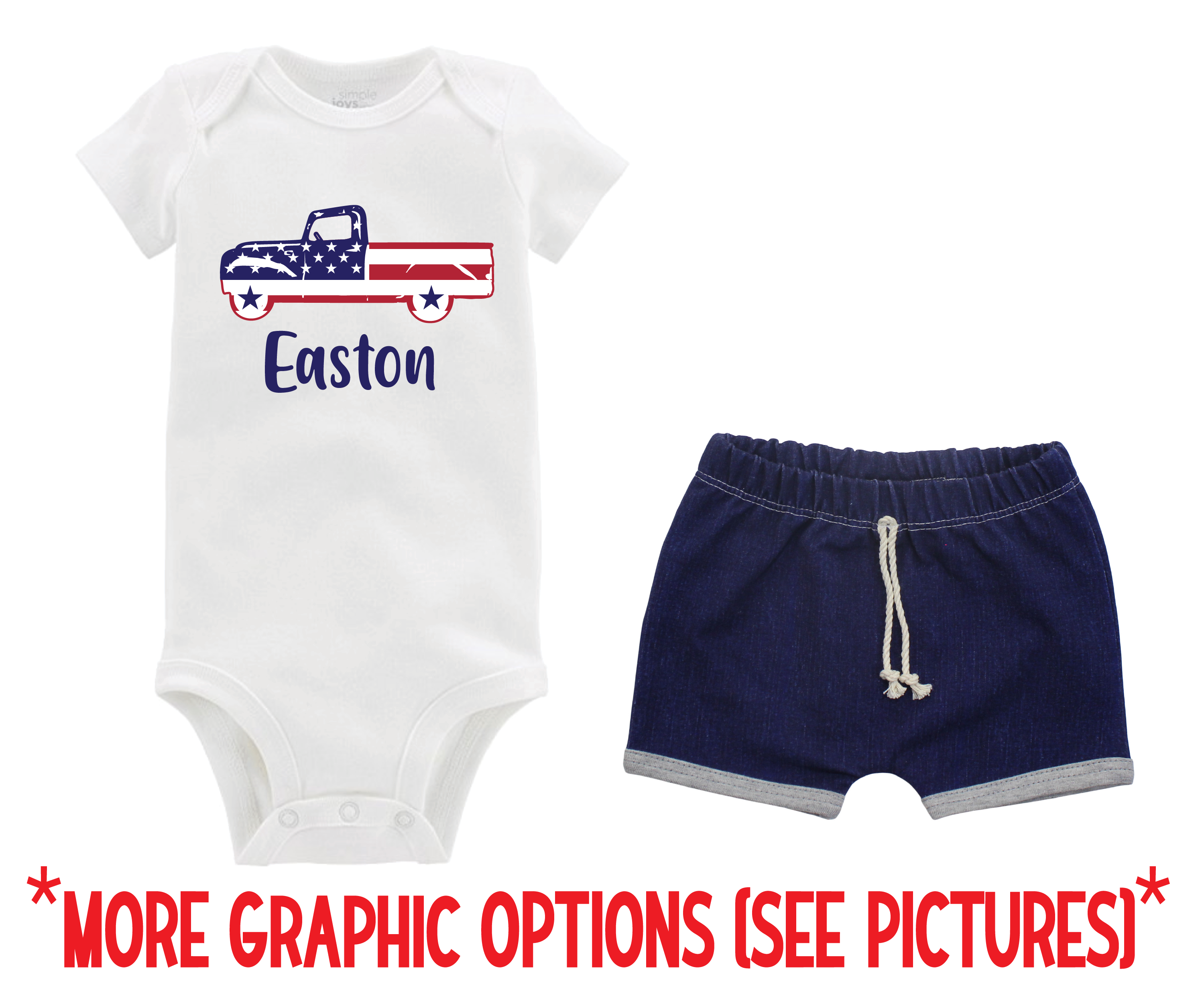Baby Boy 4th of July Short Outfit