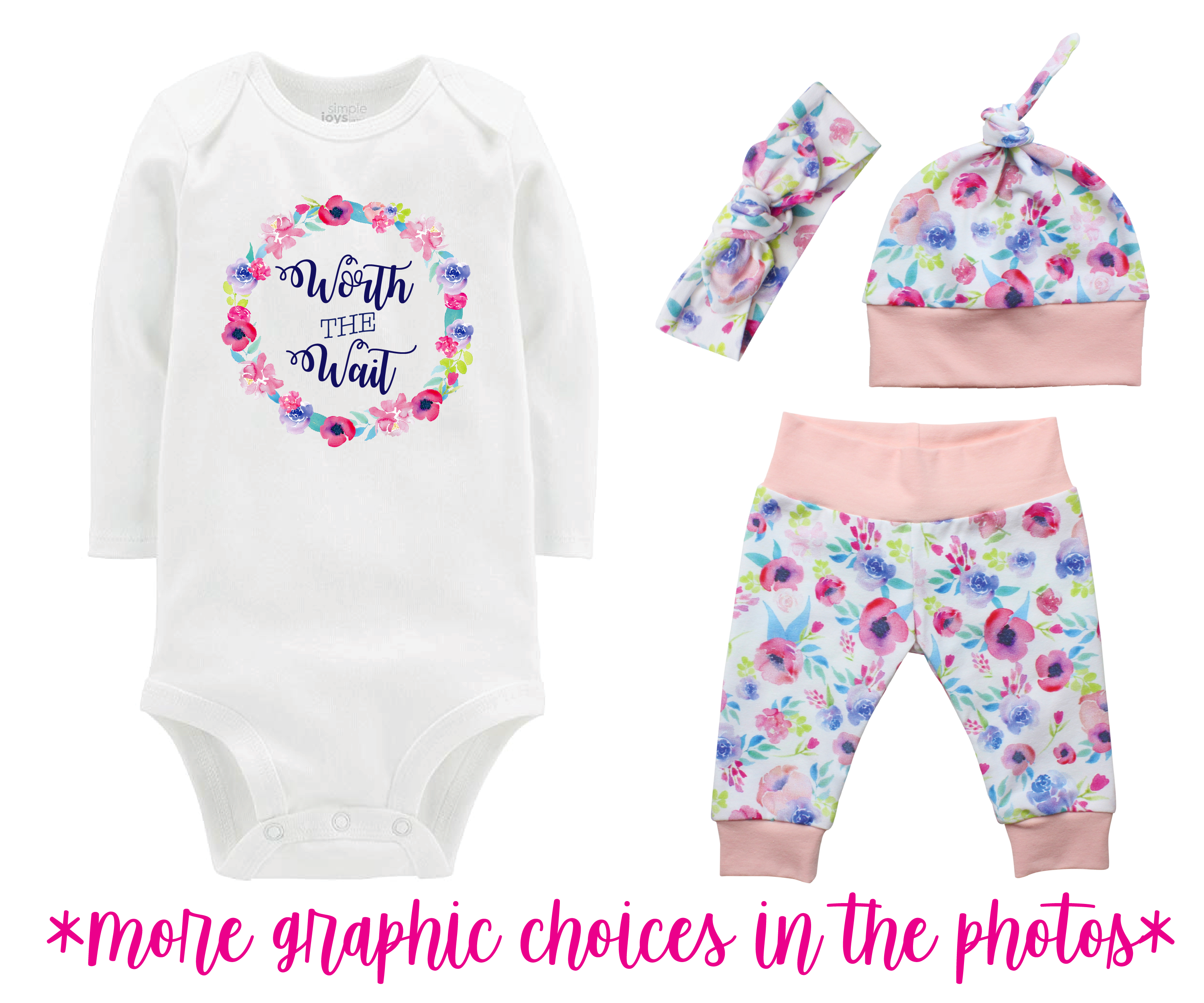 Watercolor Floral Baby Girl Outfit