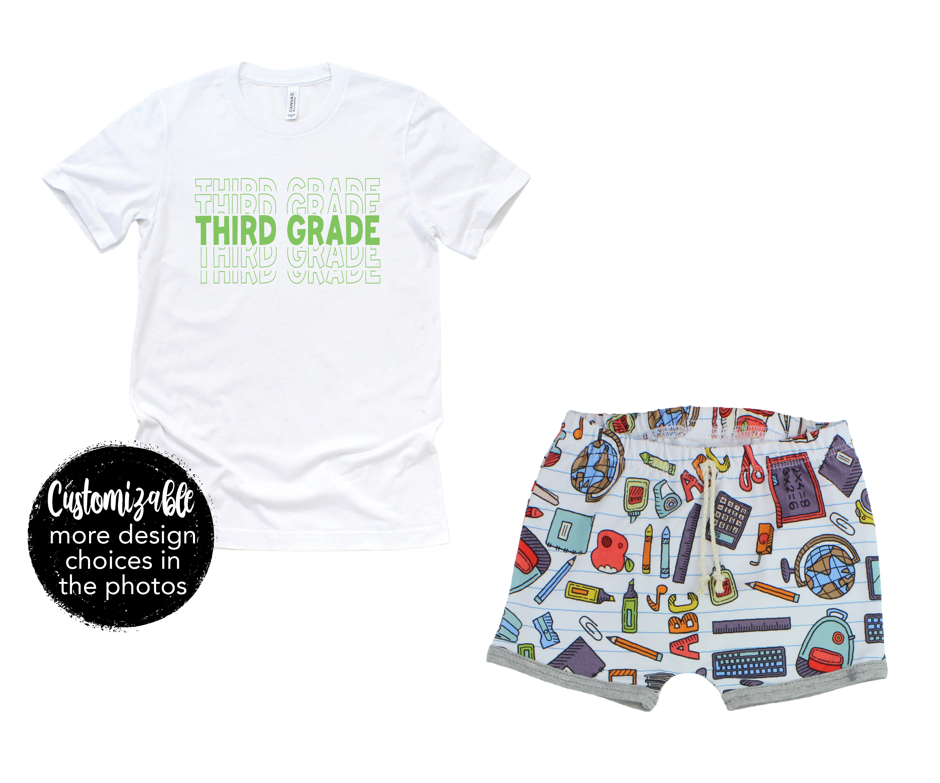 Boy Girl Back to School Toddler Short Outfit