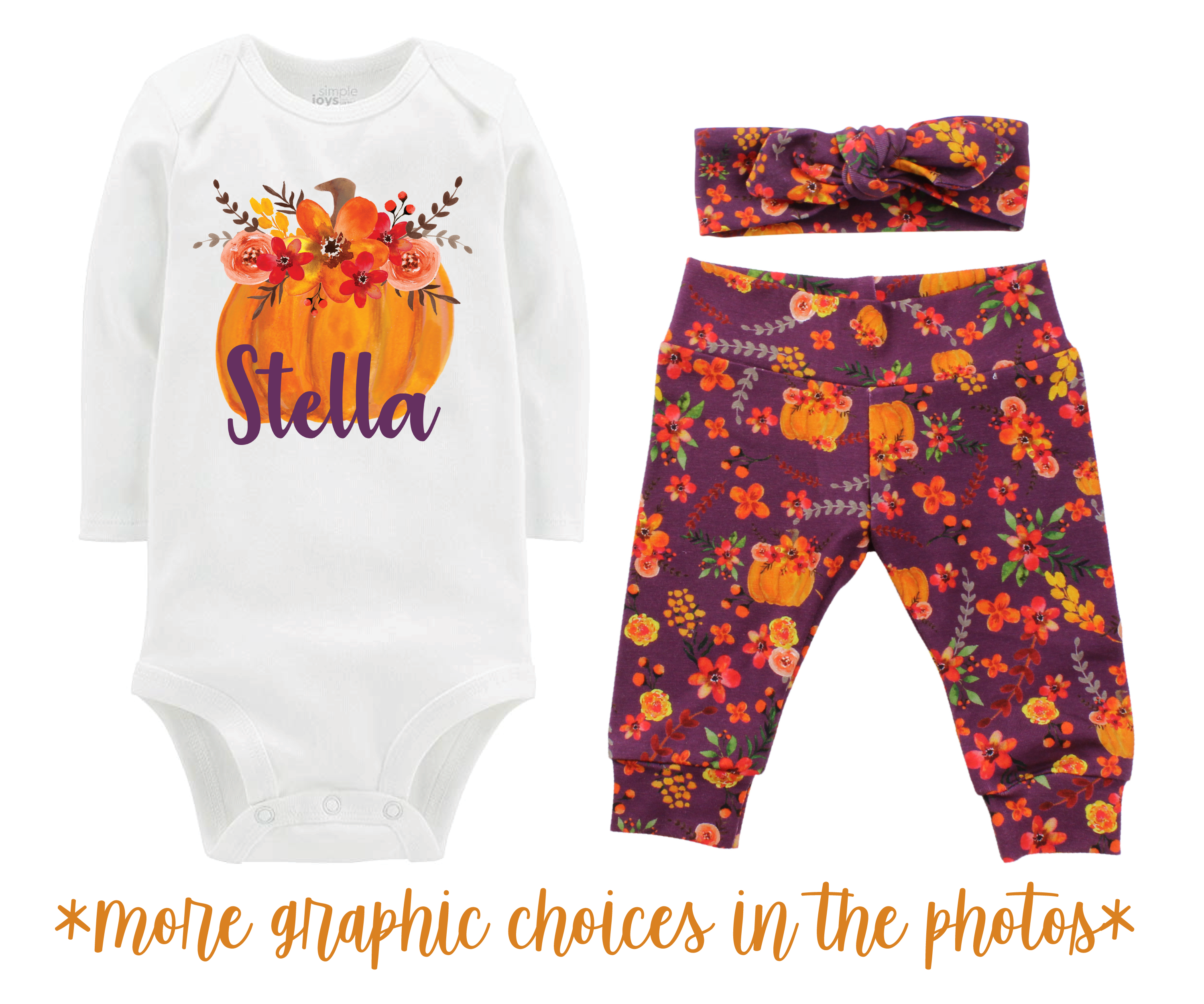 Thanksgiving Girl Mauve Fall Floral Baby Outfit