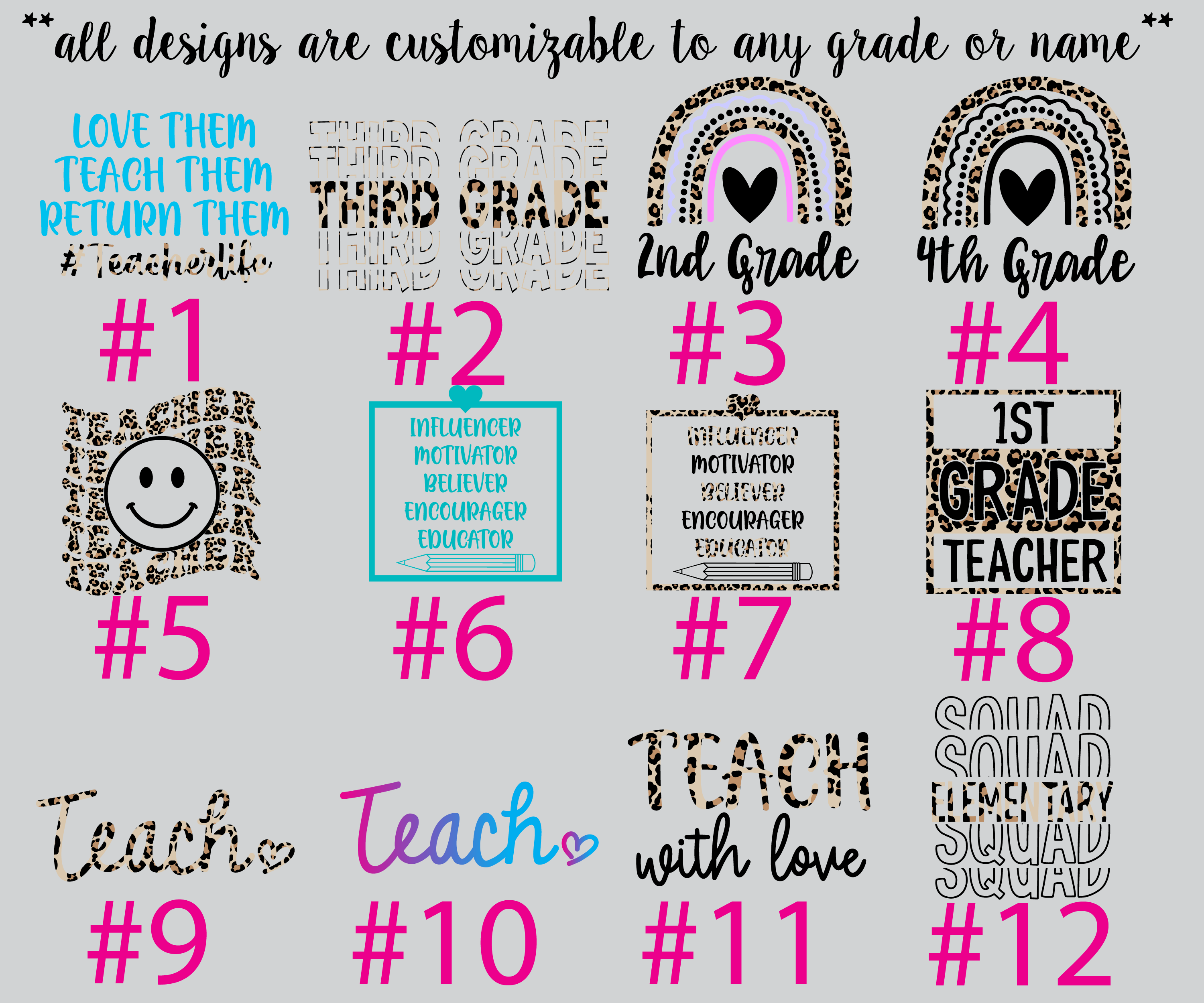 Teacher School Shirt Custom Grade Name Unisex Toddler Youth Adult Tees