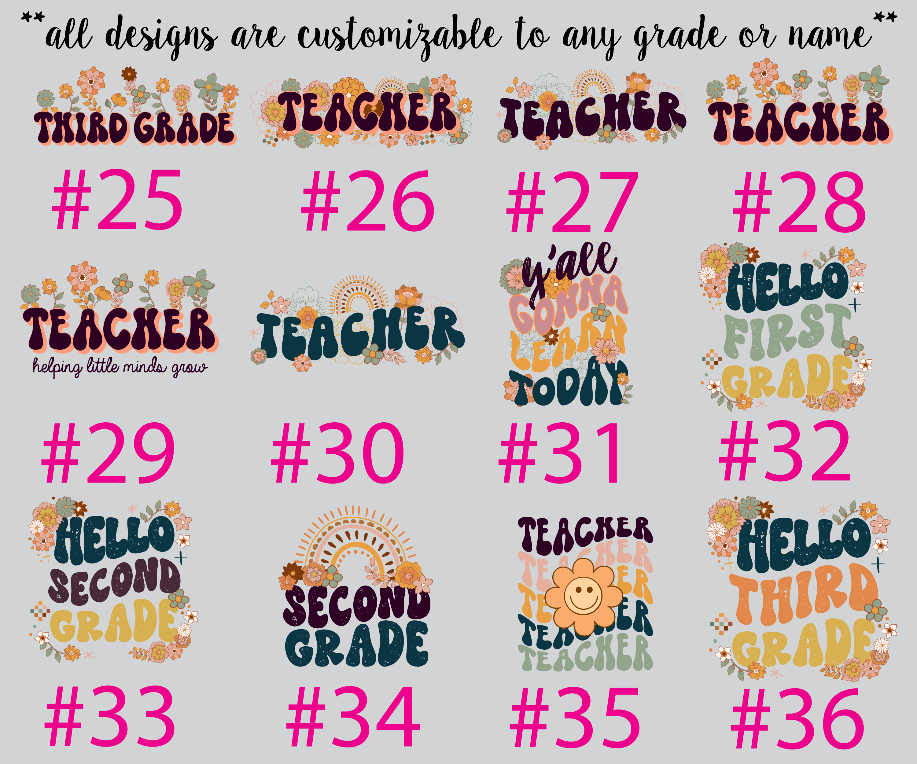Teacher School Shirt Custom Grade Name Unisex Toddler Youth Adult Tees