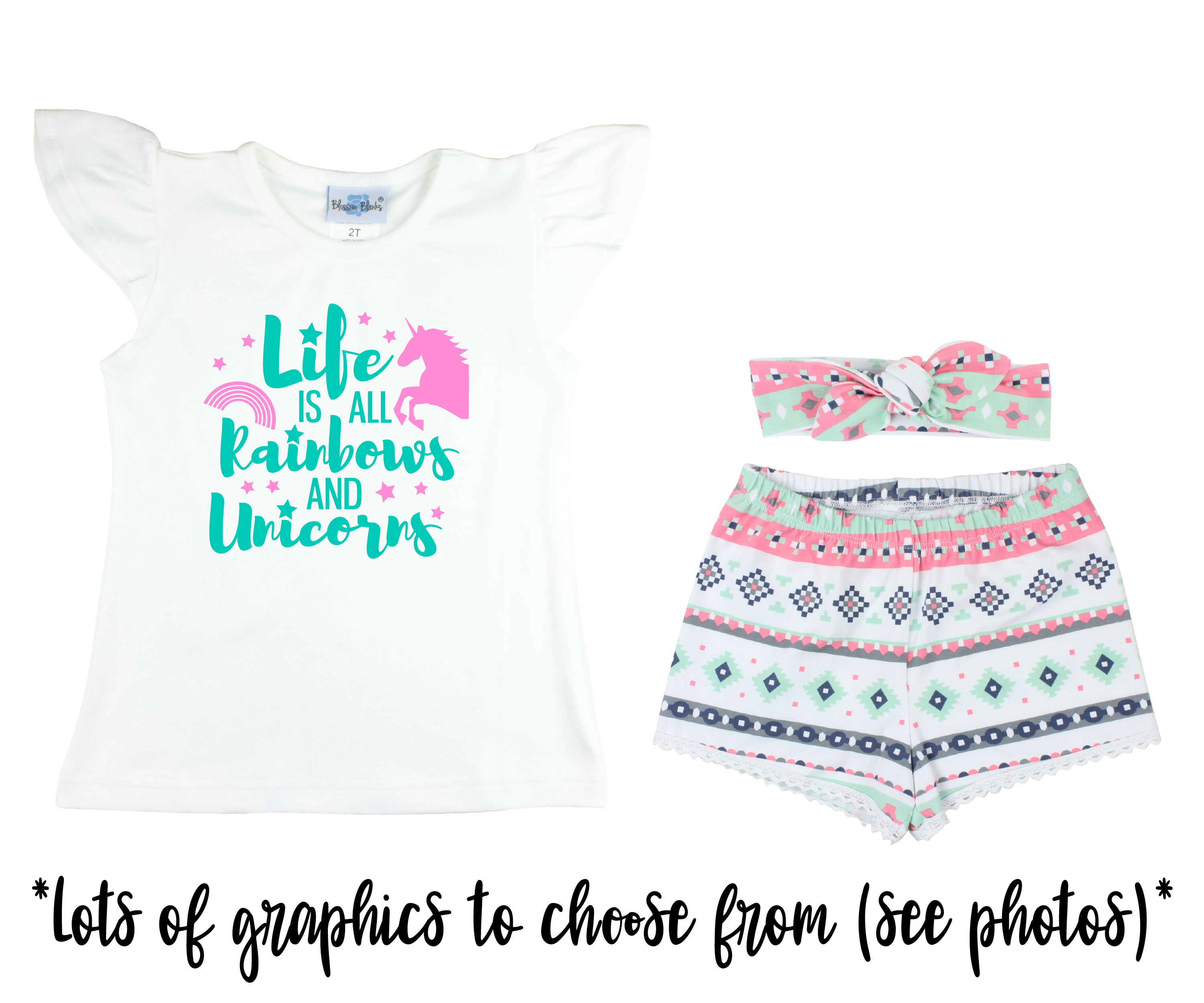 Girl White Aztec Short Outfit