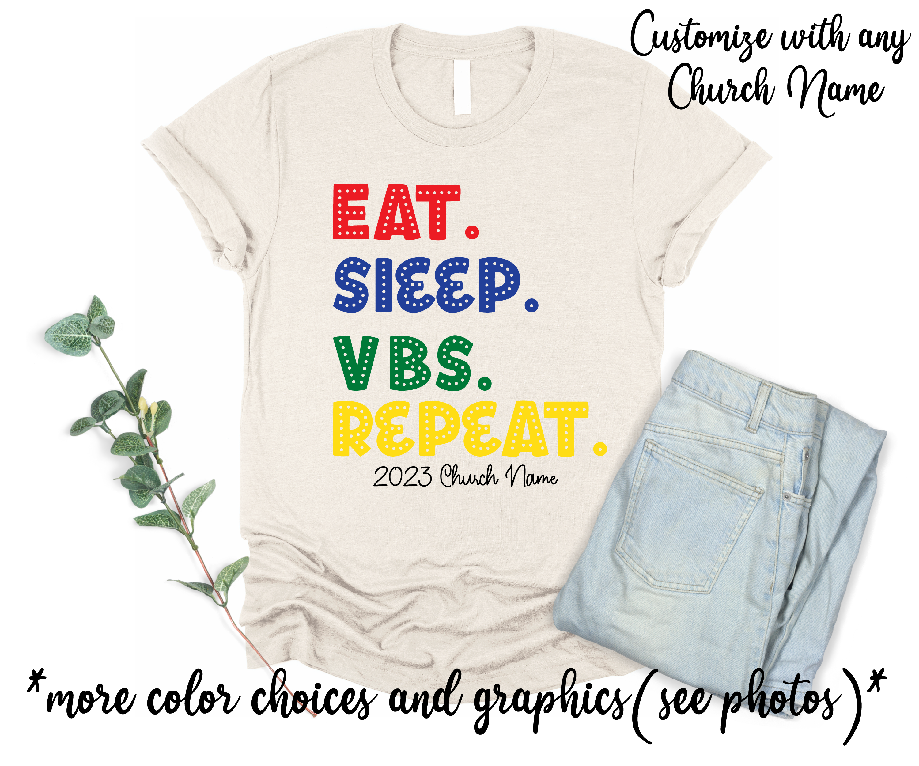 VBS Custom Church Name Vacation Bible School Team Leader Shirts