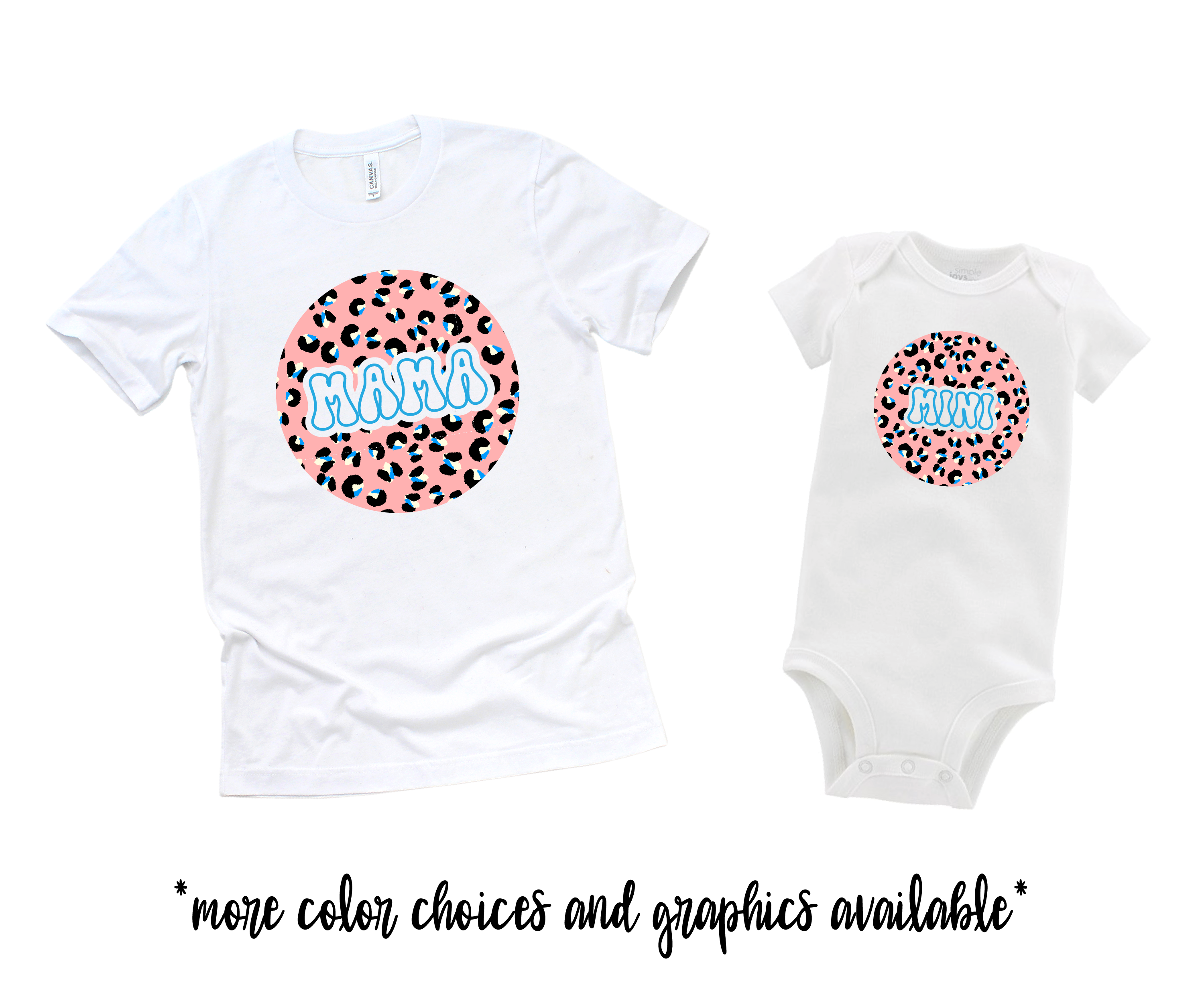 Mama Mini Leopard Retro Matching Tees