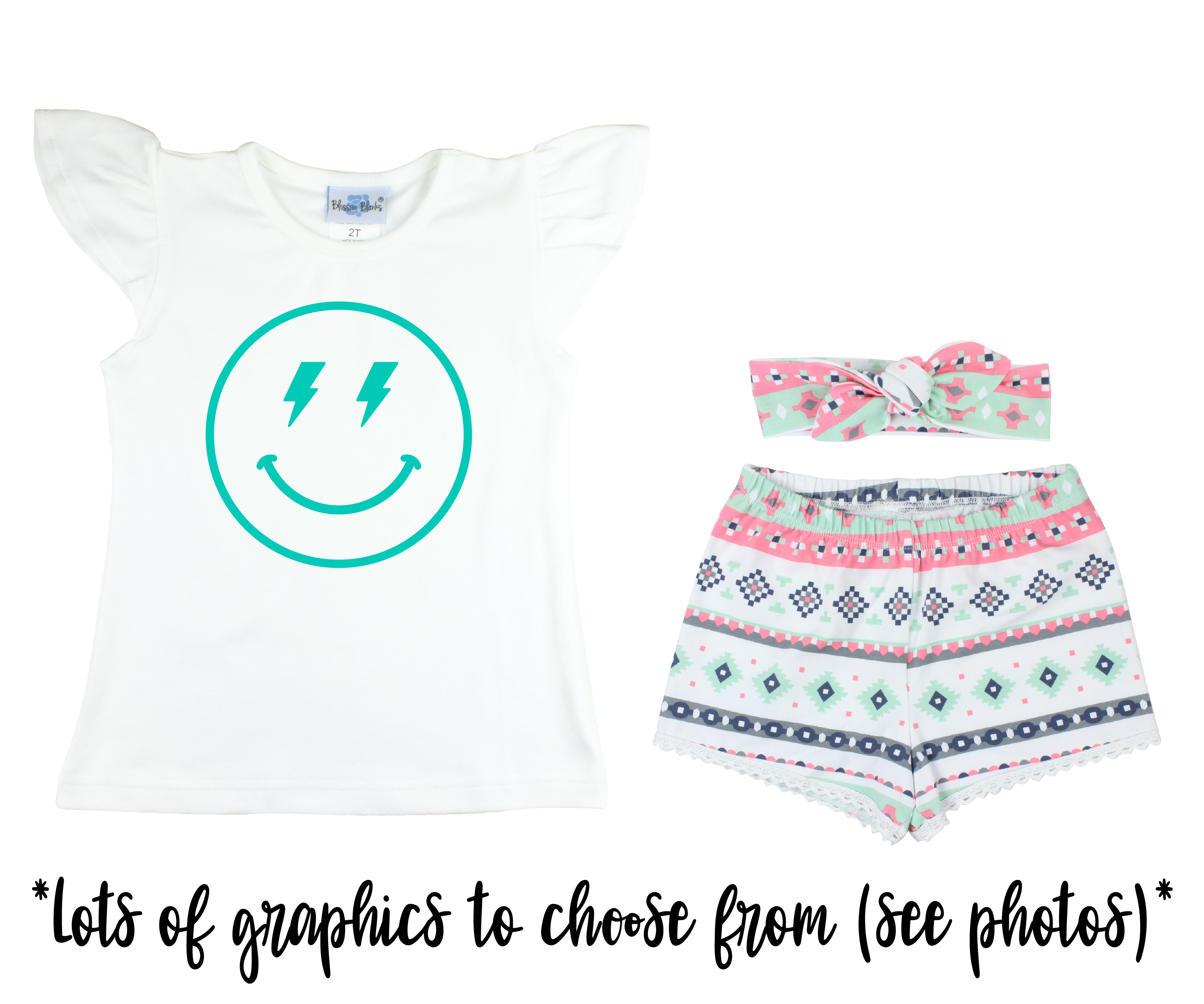Girl White Aztec Short Outfit