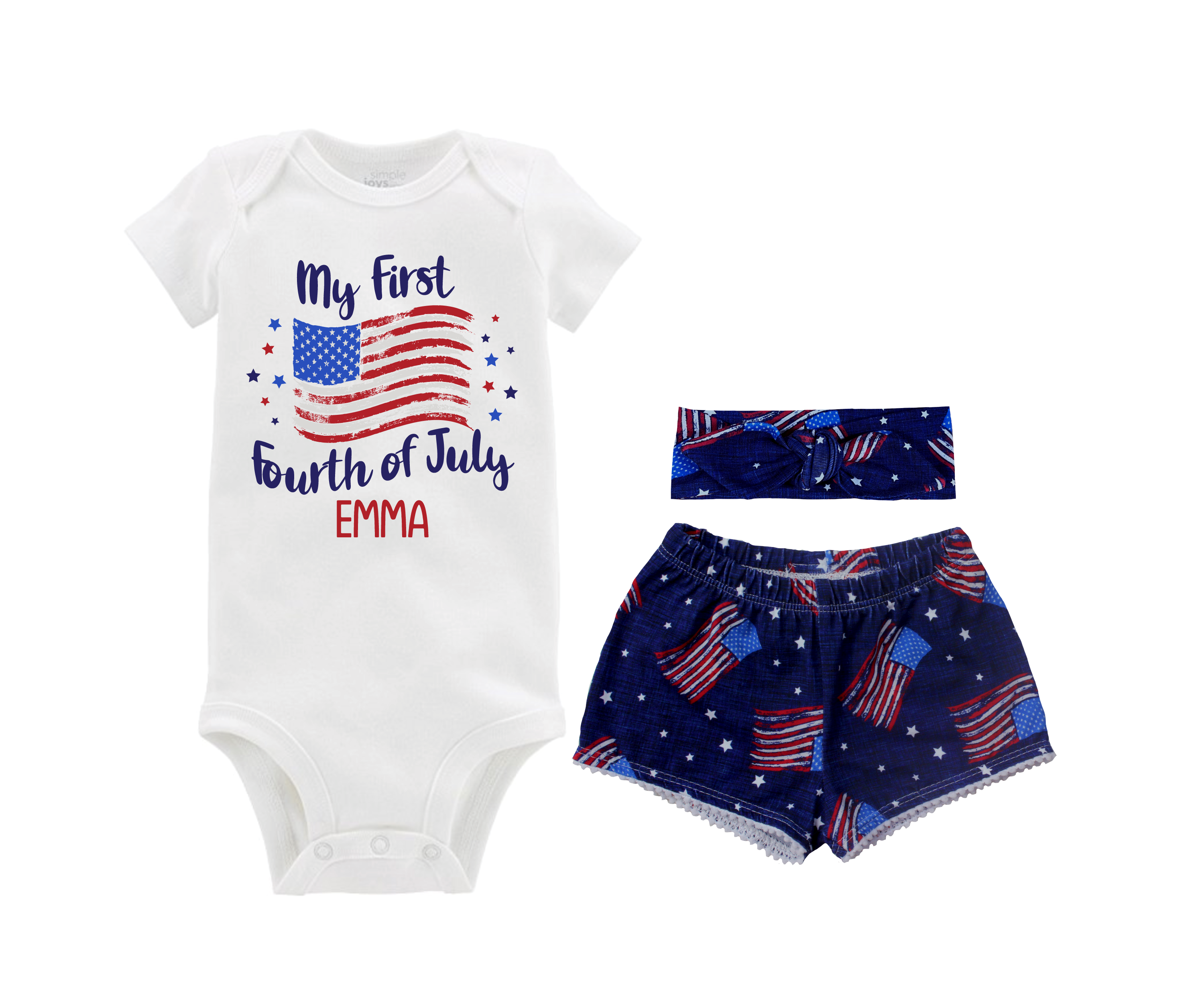 Girl Fourth of July Shorts Outfit