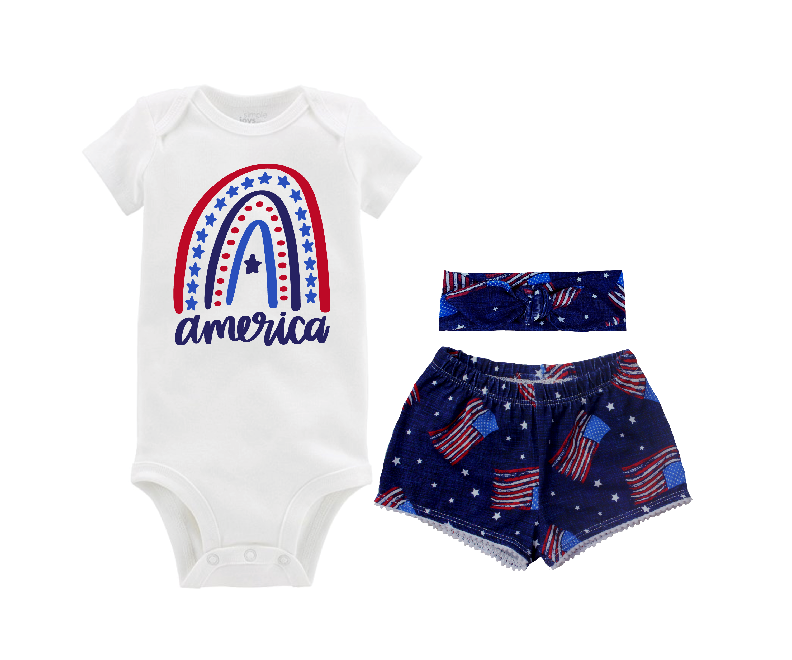 Girl Fourth of July Shorts Outfit