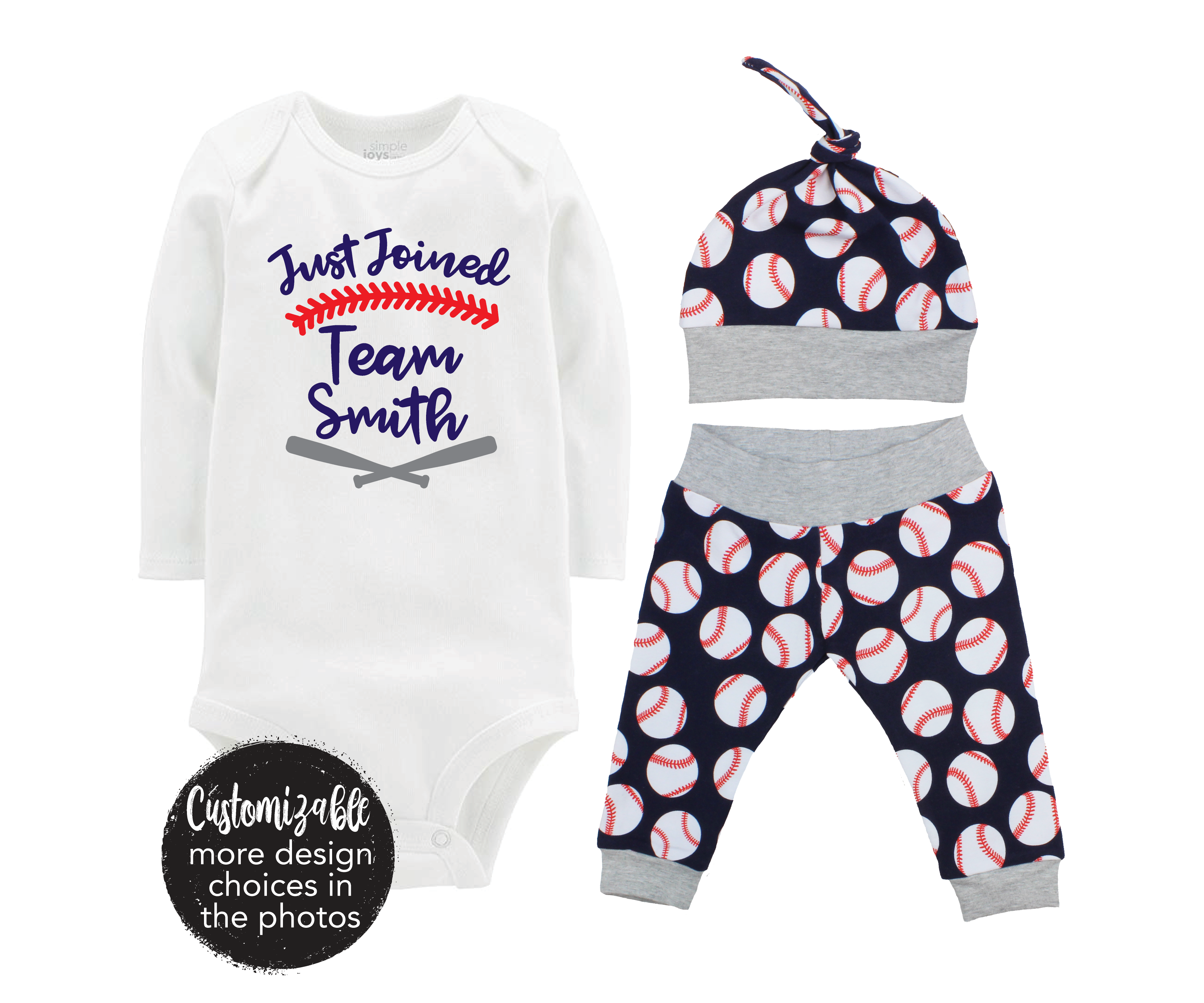 Baby Boy Navy Baseball Outfit