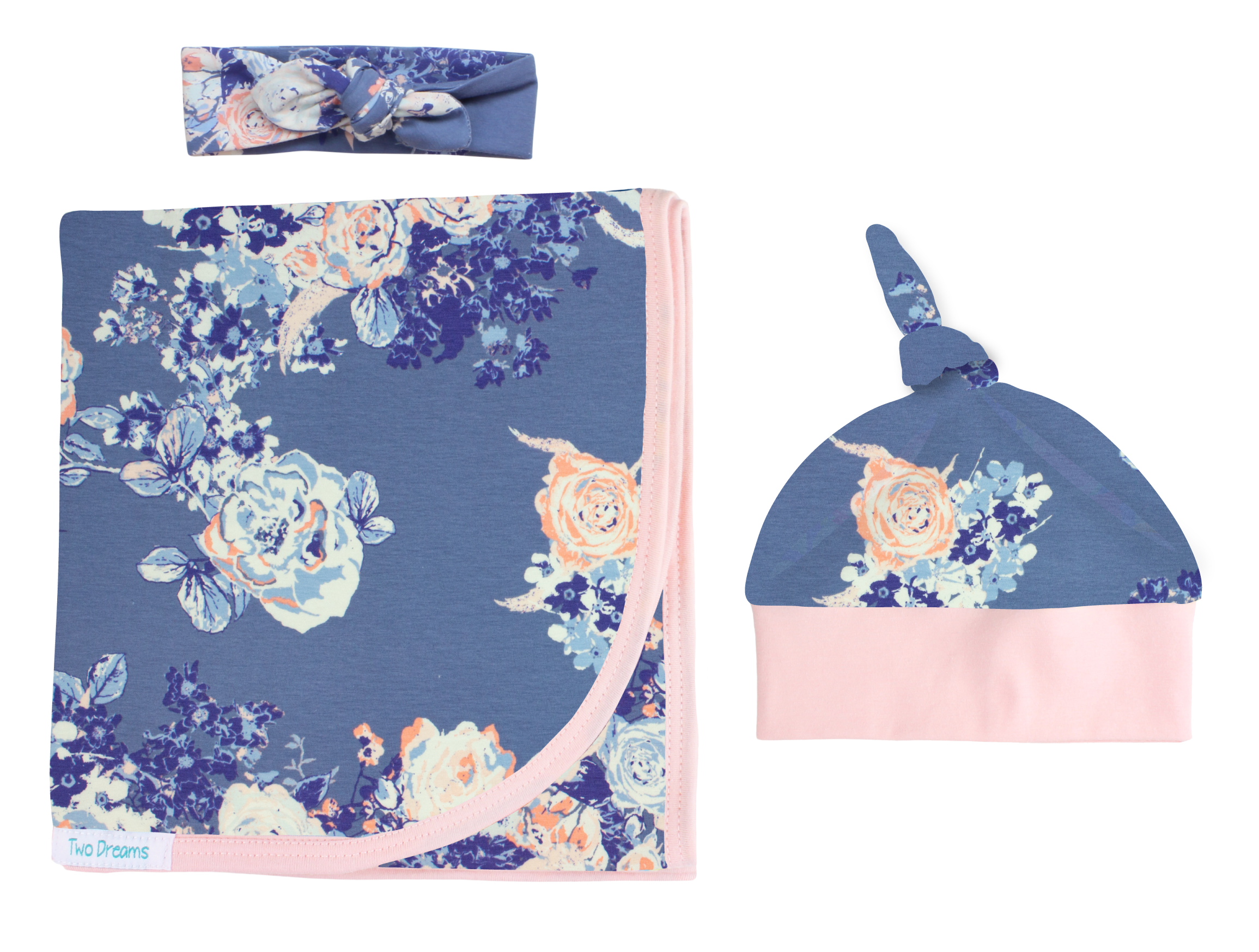 Blue Floral Baby Girl Outfit