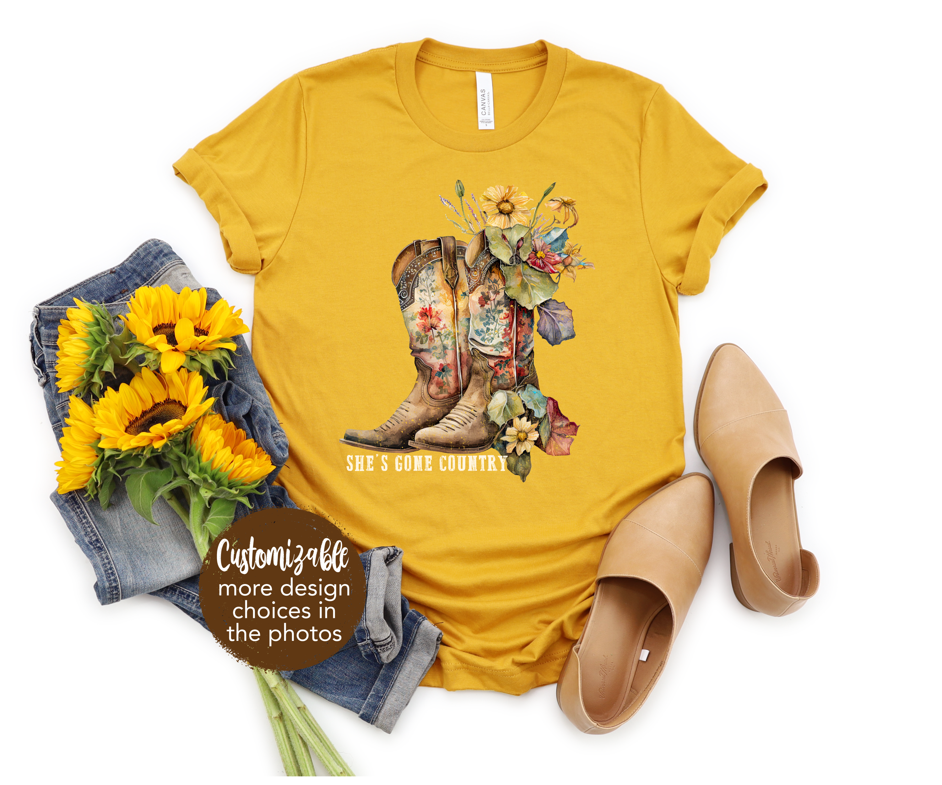 Long Live The Cowgirls Western Boots Floral Rodeo Shirt