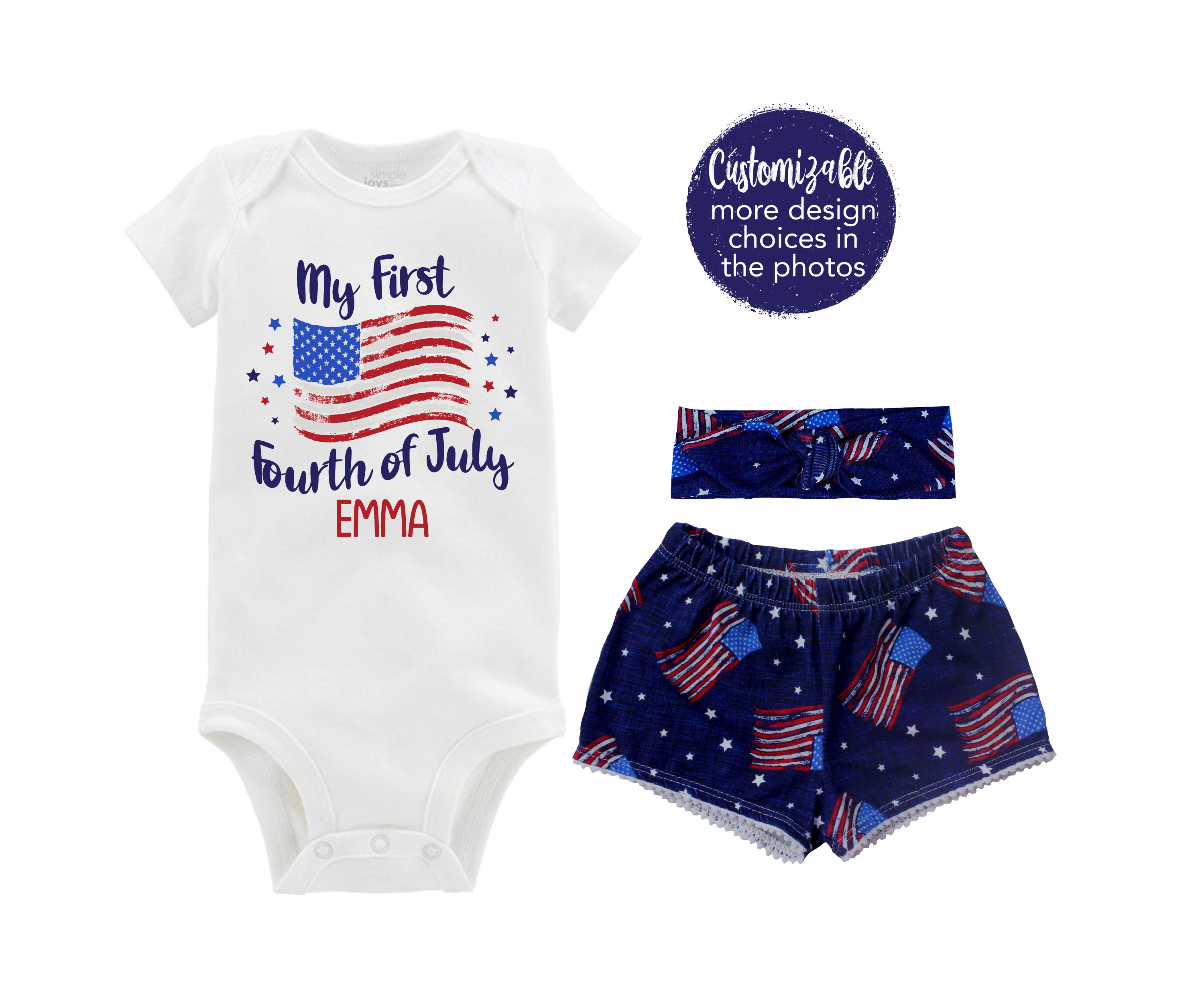 Girl Fourth of July Shorts Outfit