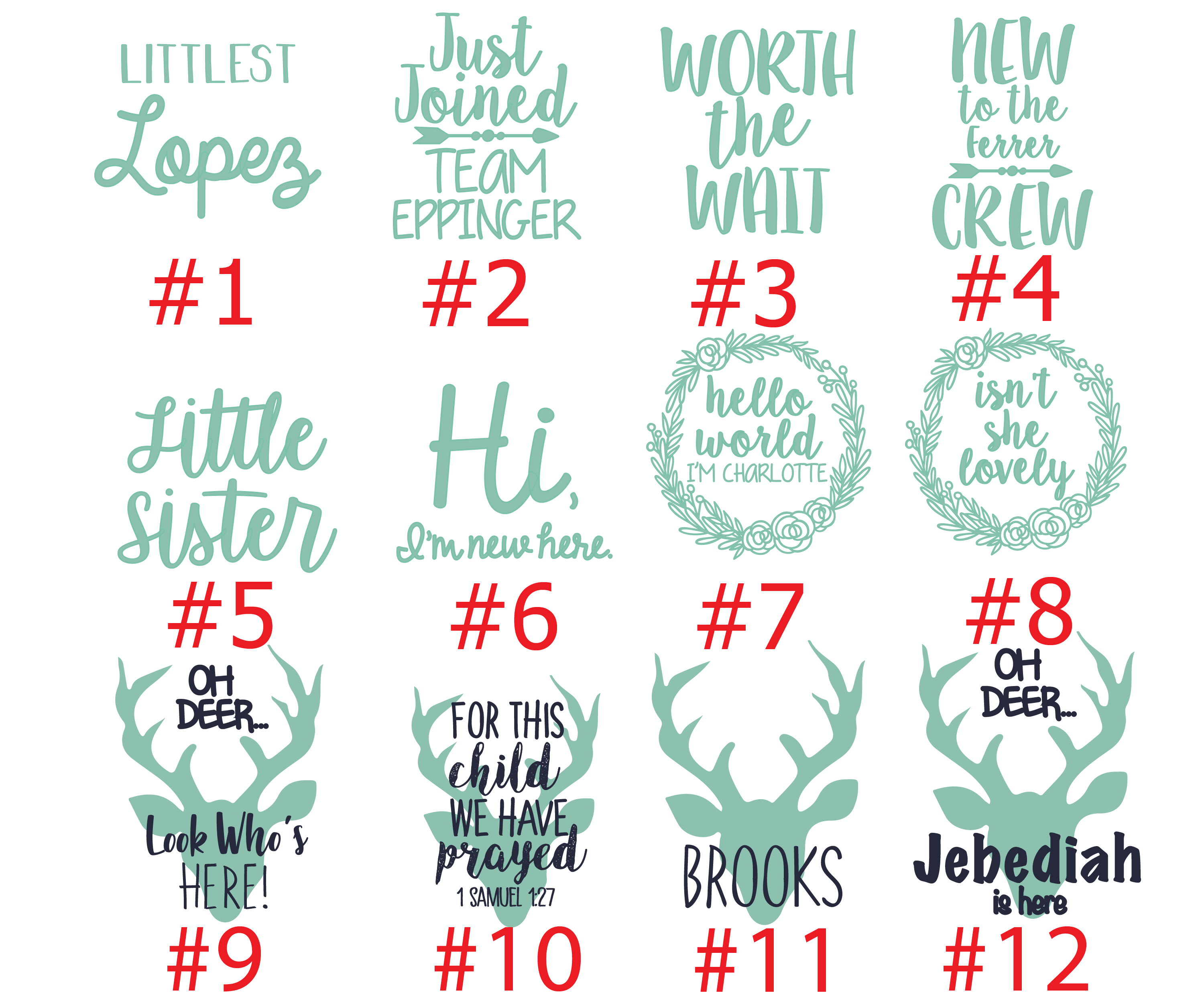 Mint Deer Unisex Baby Outfit