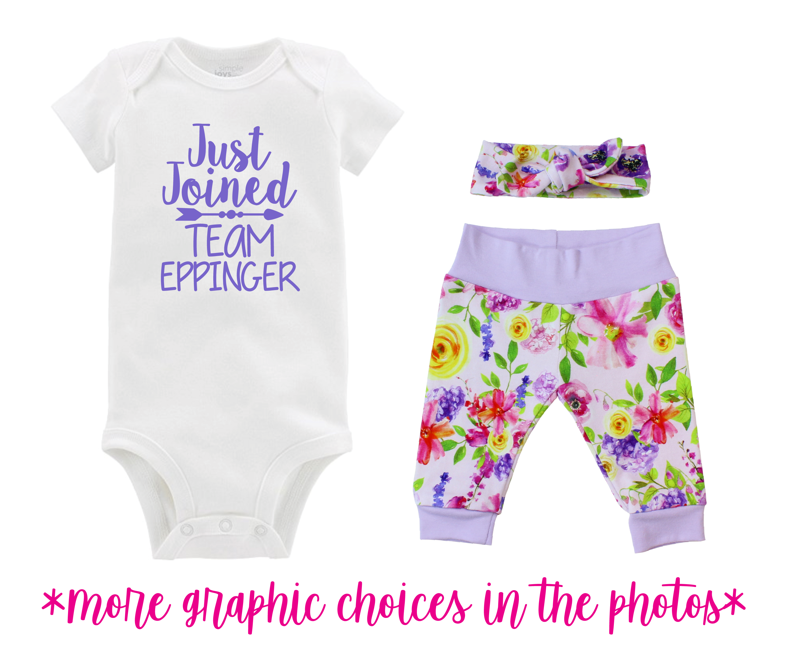 Purple Watercolor Floral Baby Girl Outfit