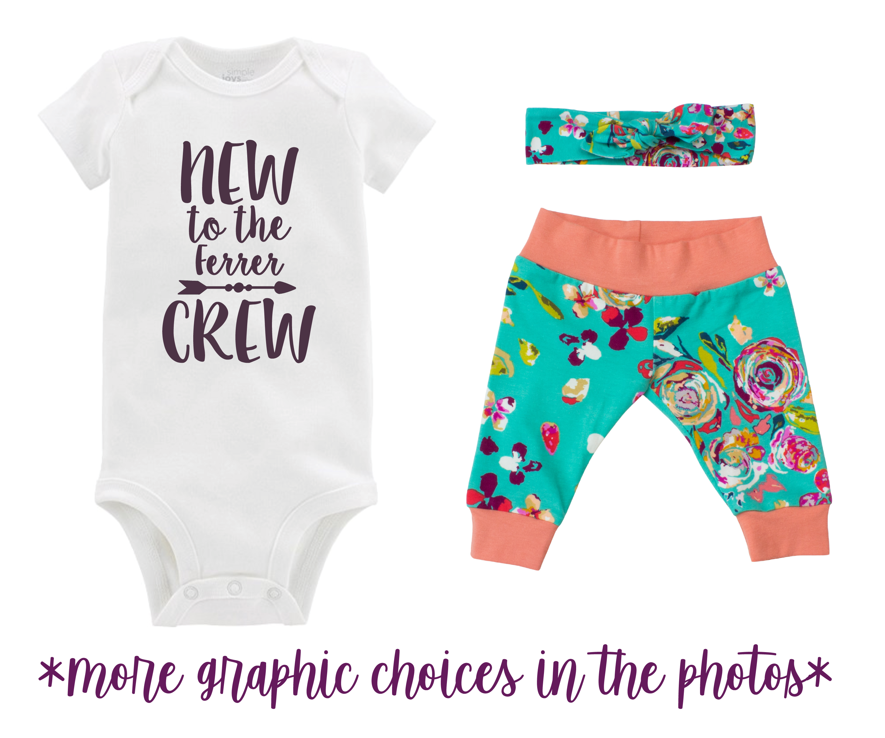 Teal Fall Floral Baby Girl Outfit