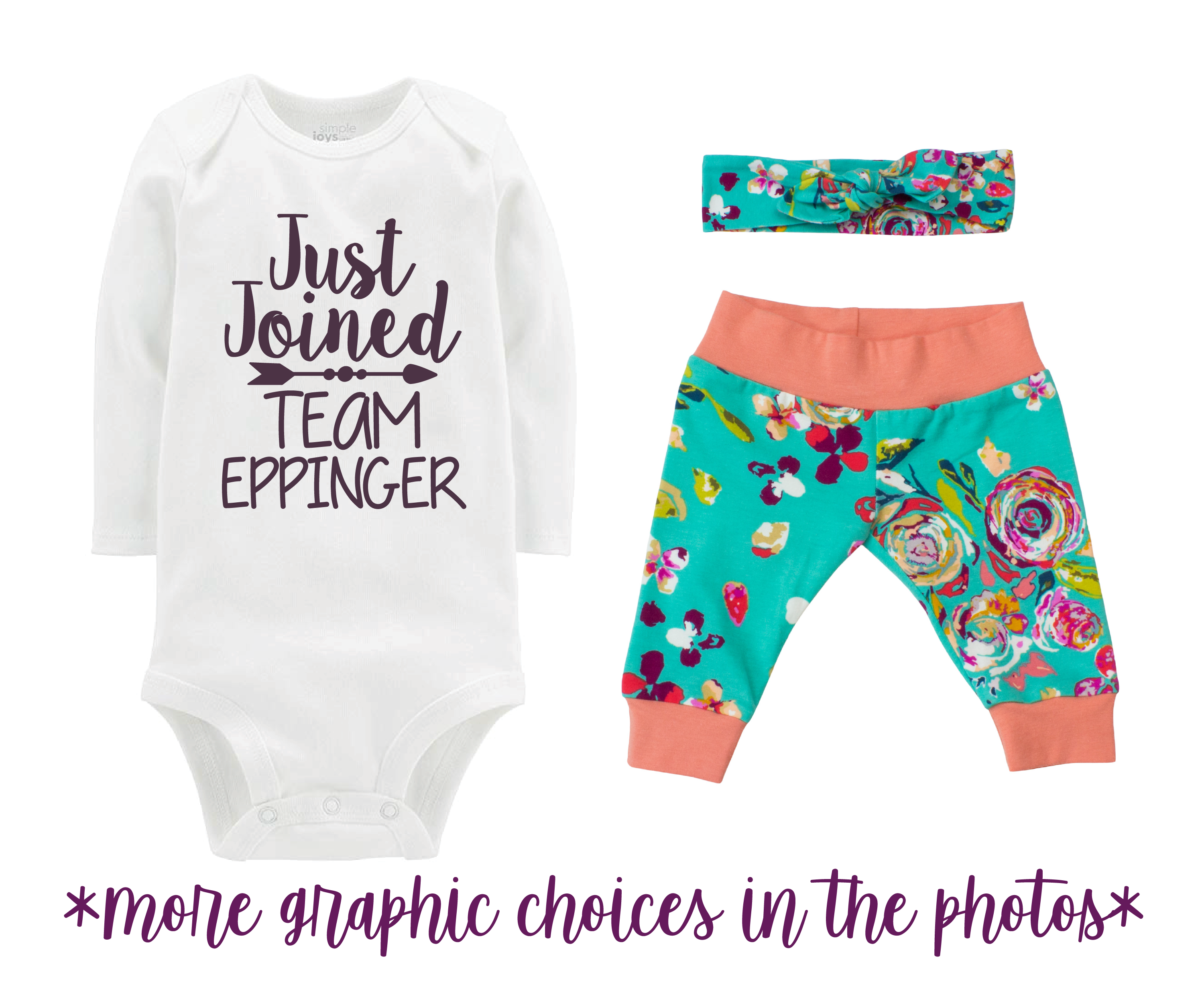 Teal Fall Floral Baby Girl Outfit