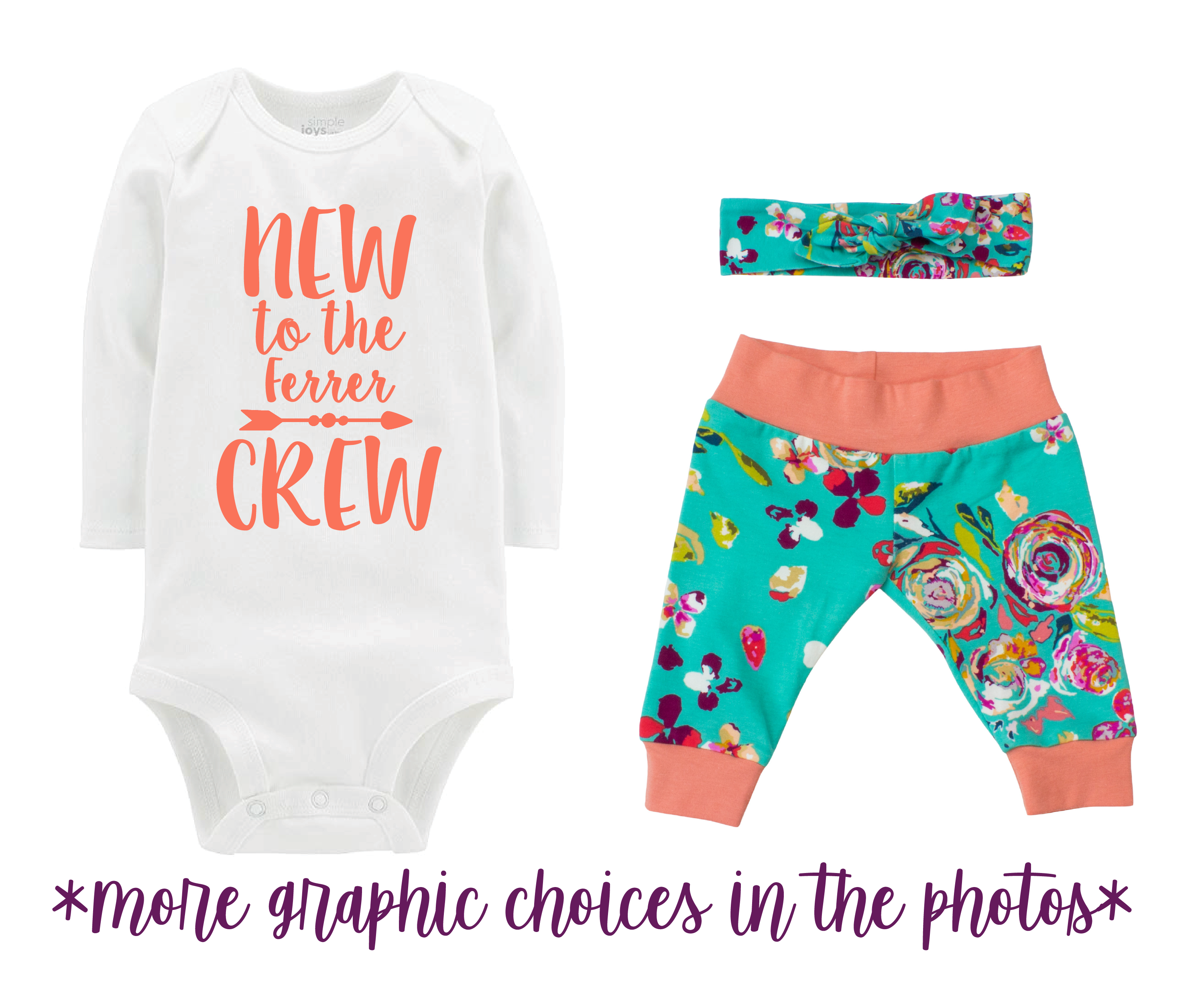 Teal Fall Floral Baby Girl Outfit