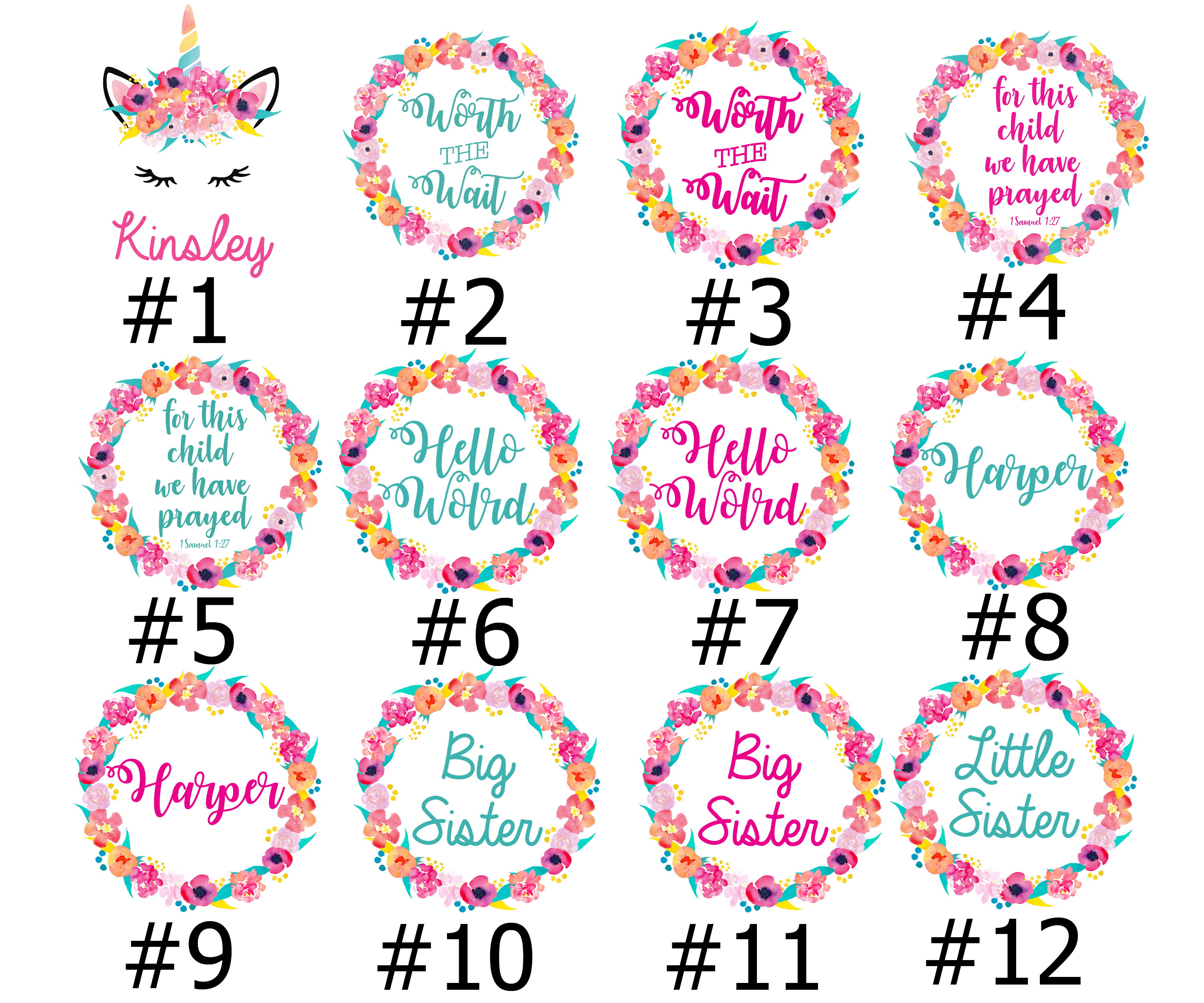 Tropical Watercolor Floral Baby Girl Outfit