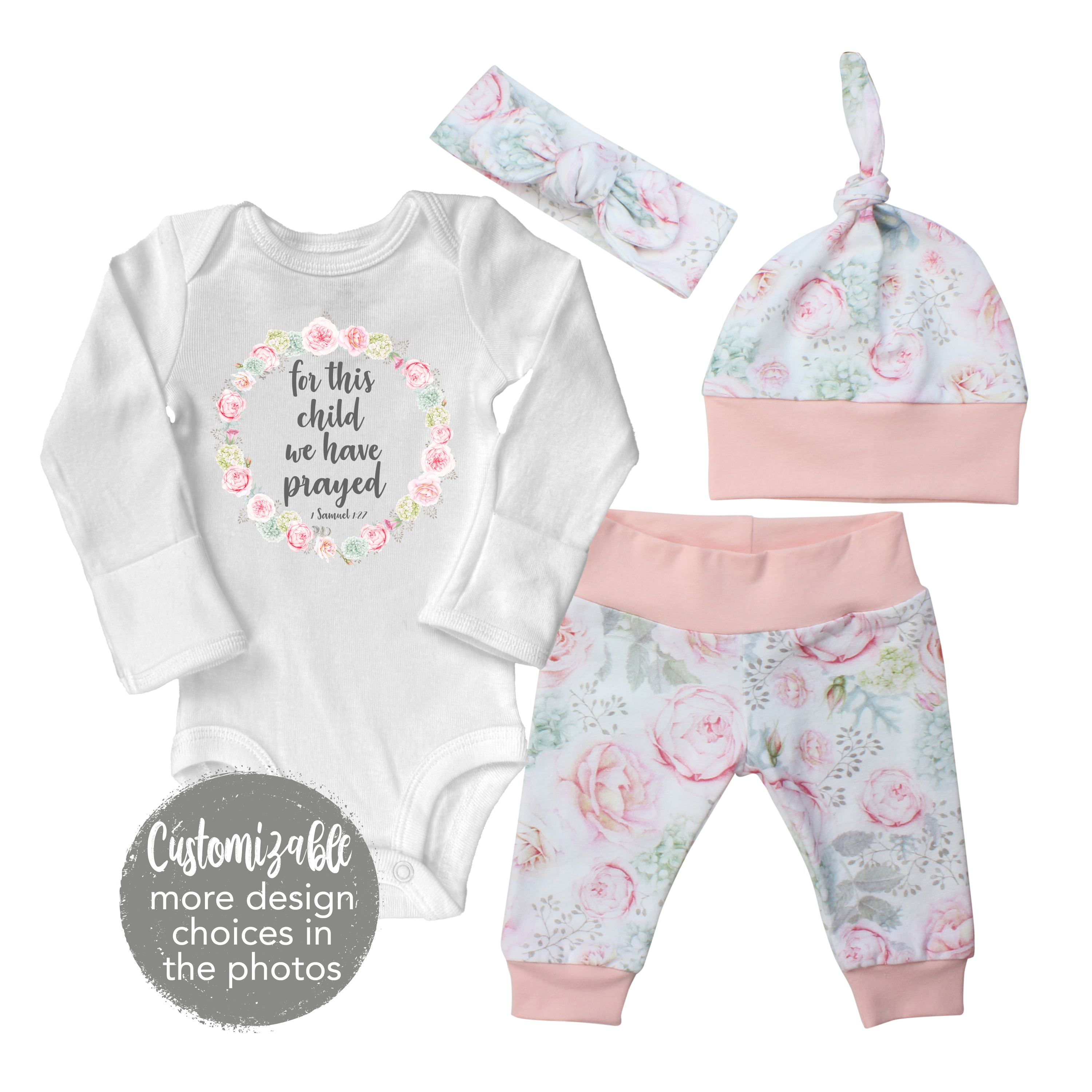 Hydrangea Floral Baby Girl Outfit