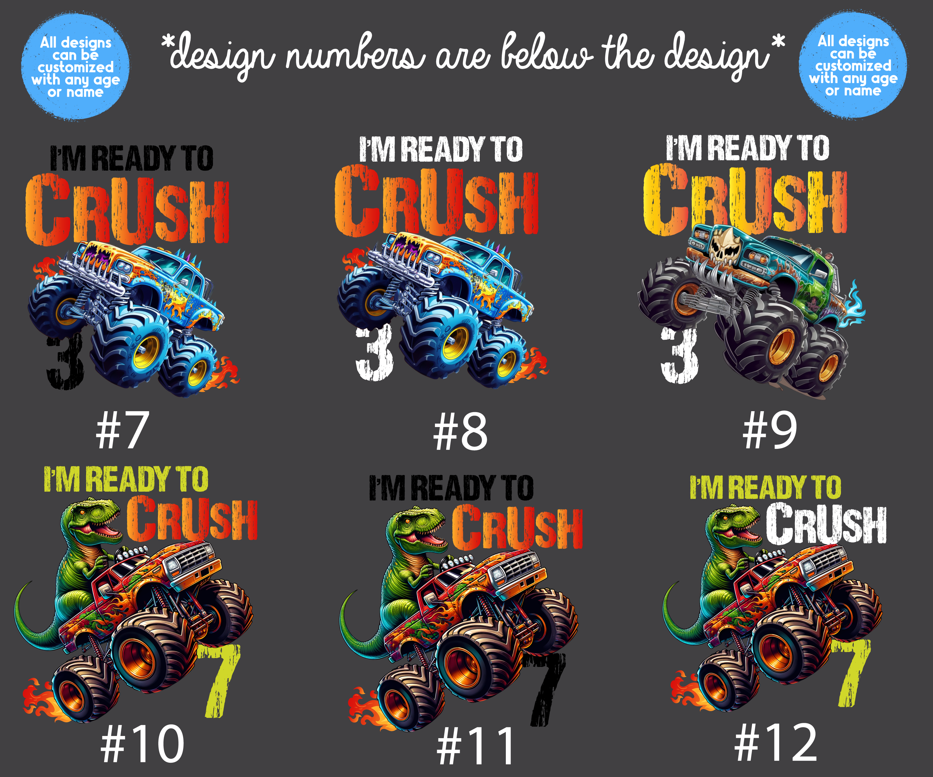 Monster Truck Boy Birthday Dinosaur Truck Shirt