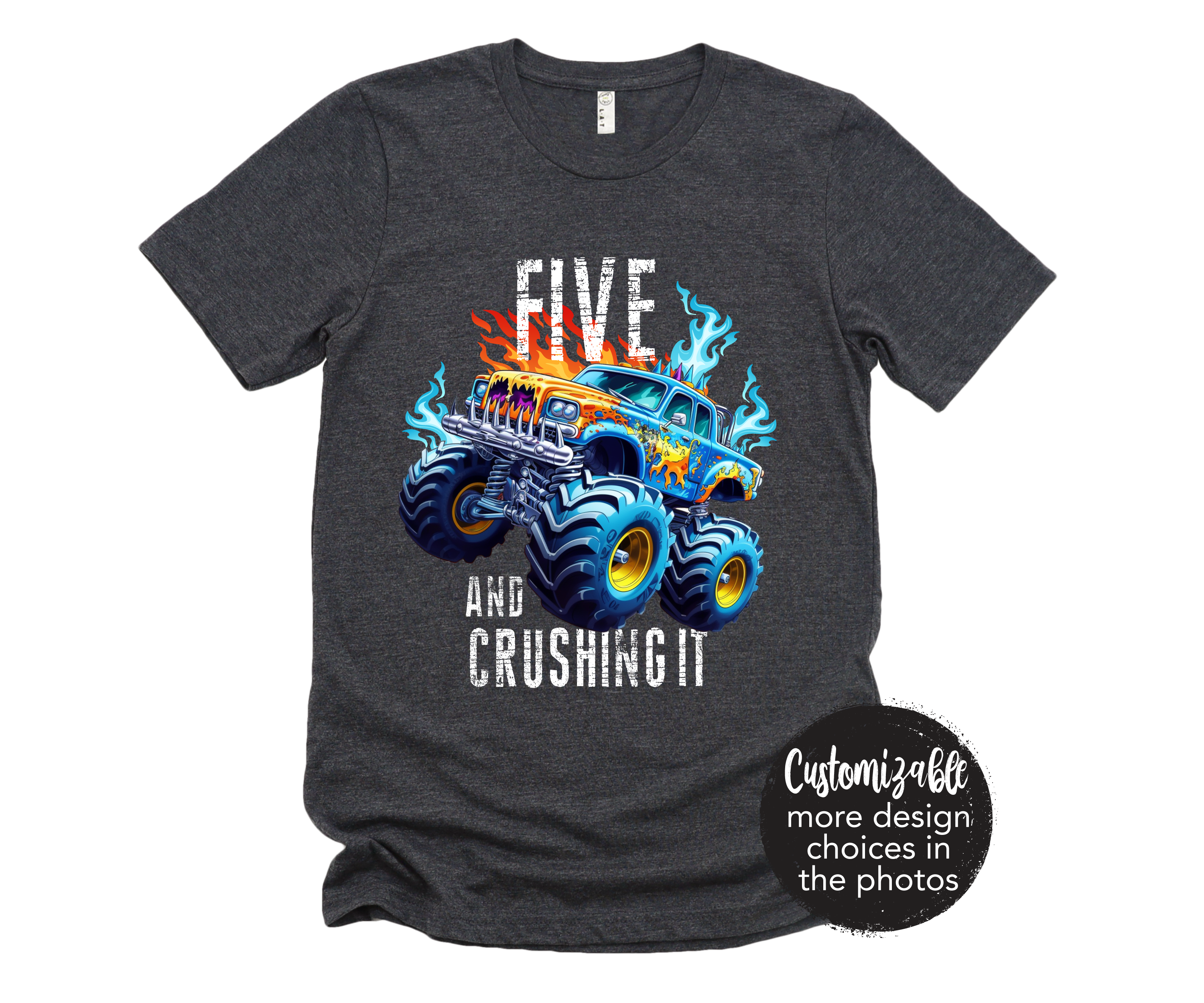 Roaring into Grade Custom Dino Birthday Dinosaur Truck Shirt