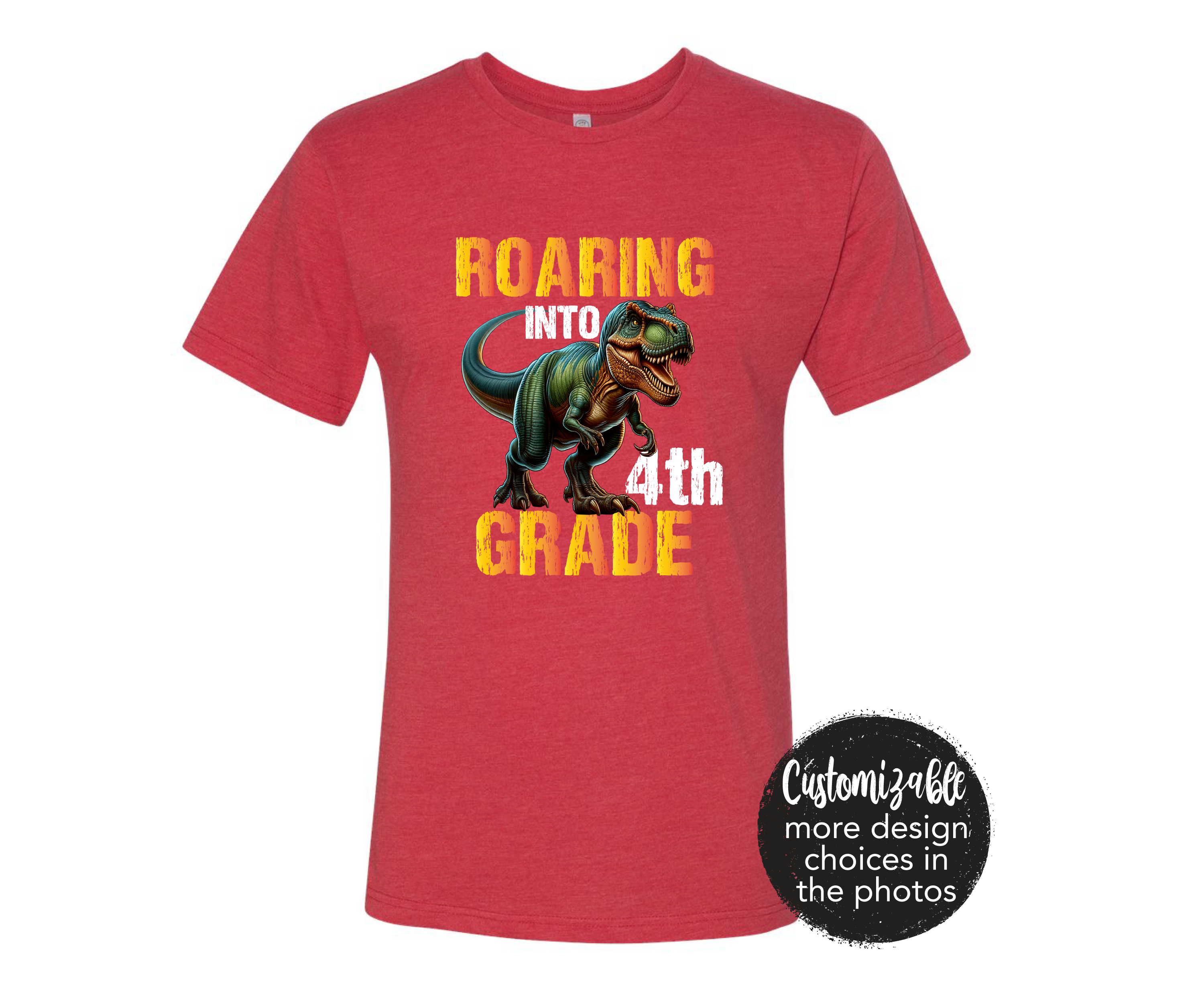 Roaring into Grade Custom Dino Birthday Dinosaur Truck Shirt