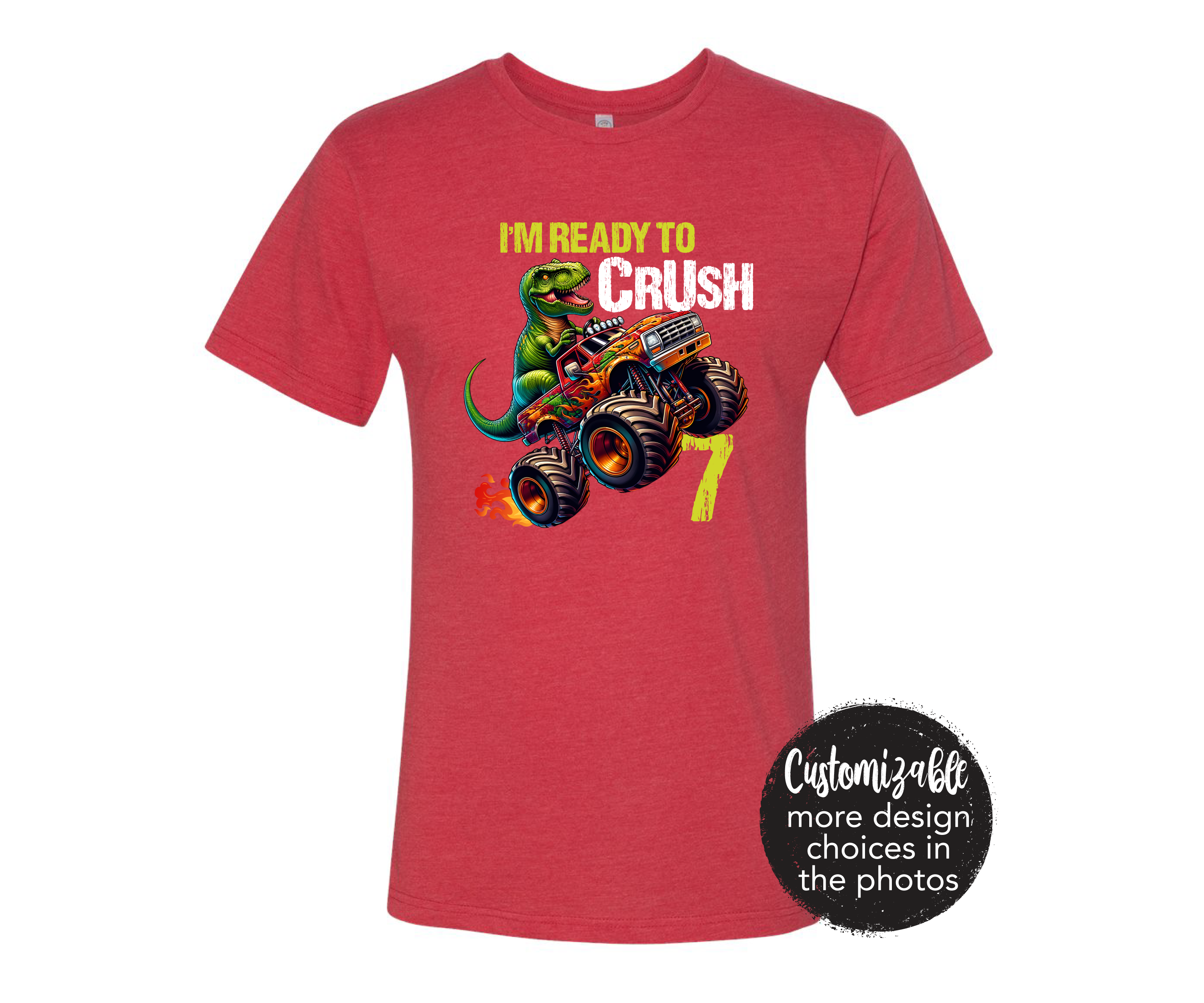 Birthday Girl Custom Dino Birthday Dinosaur Truck Shirt