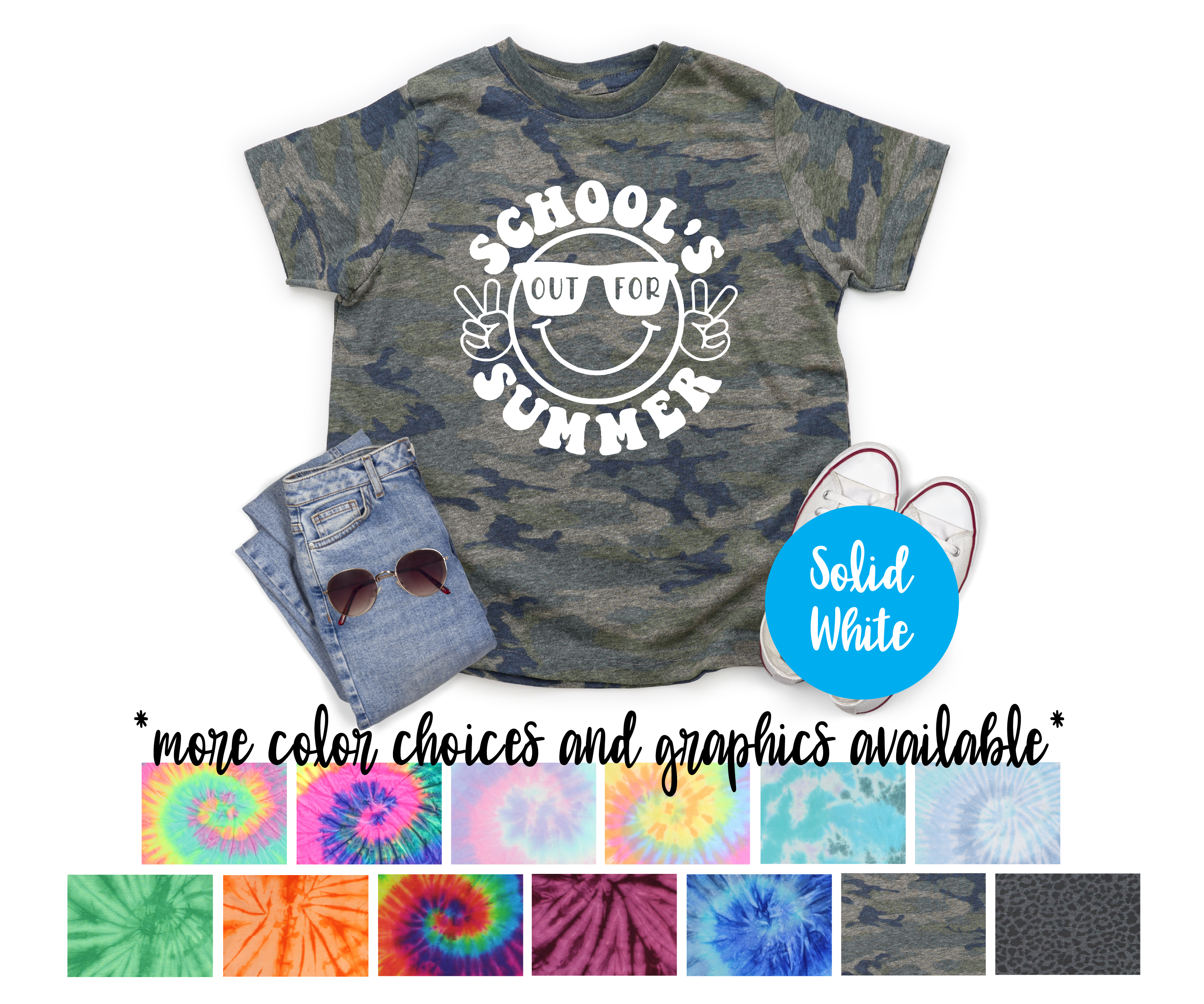Unisex Retro Smiley Face School Shirt