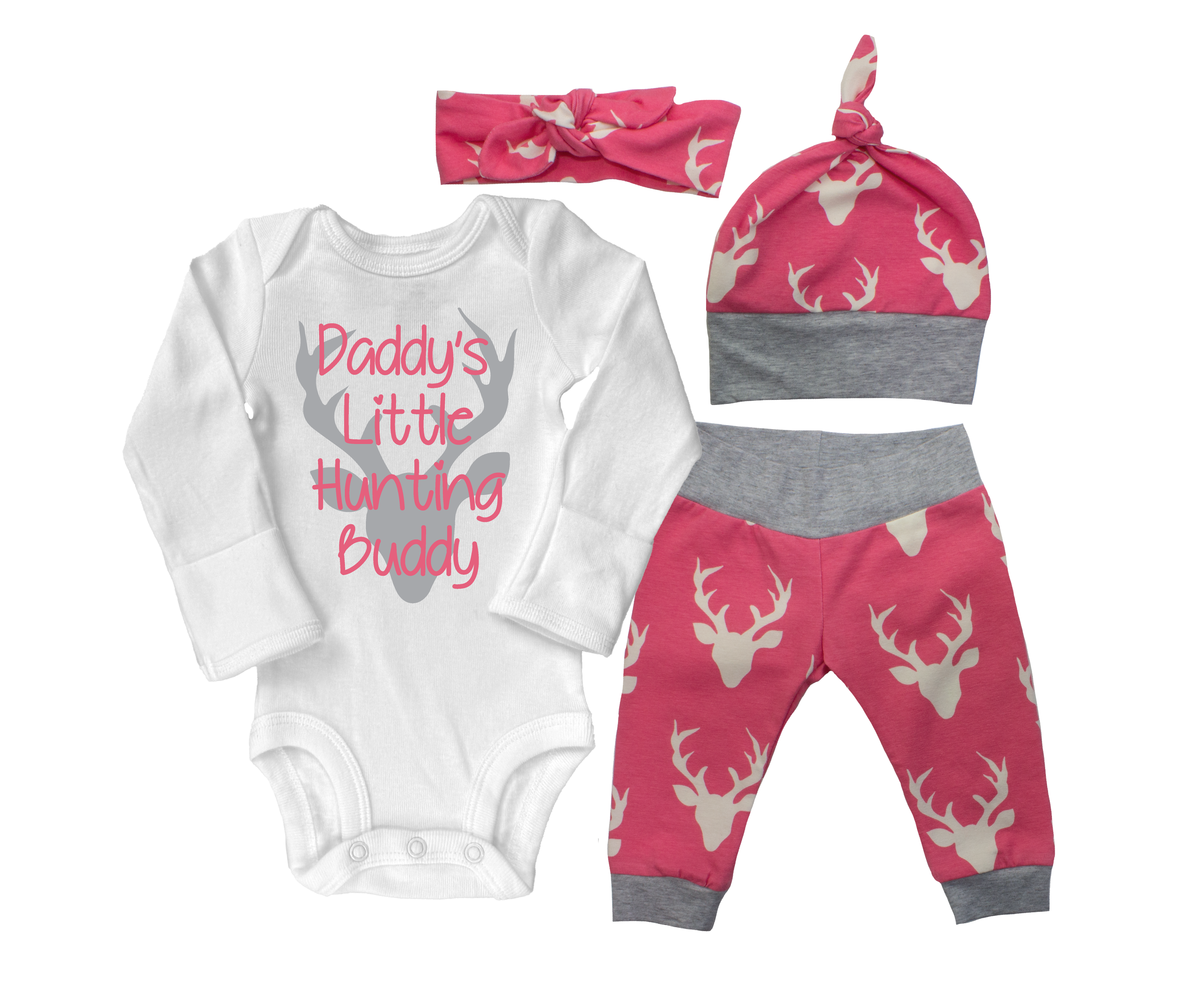 Pink Deer Baby Girl Outfit