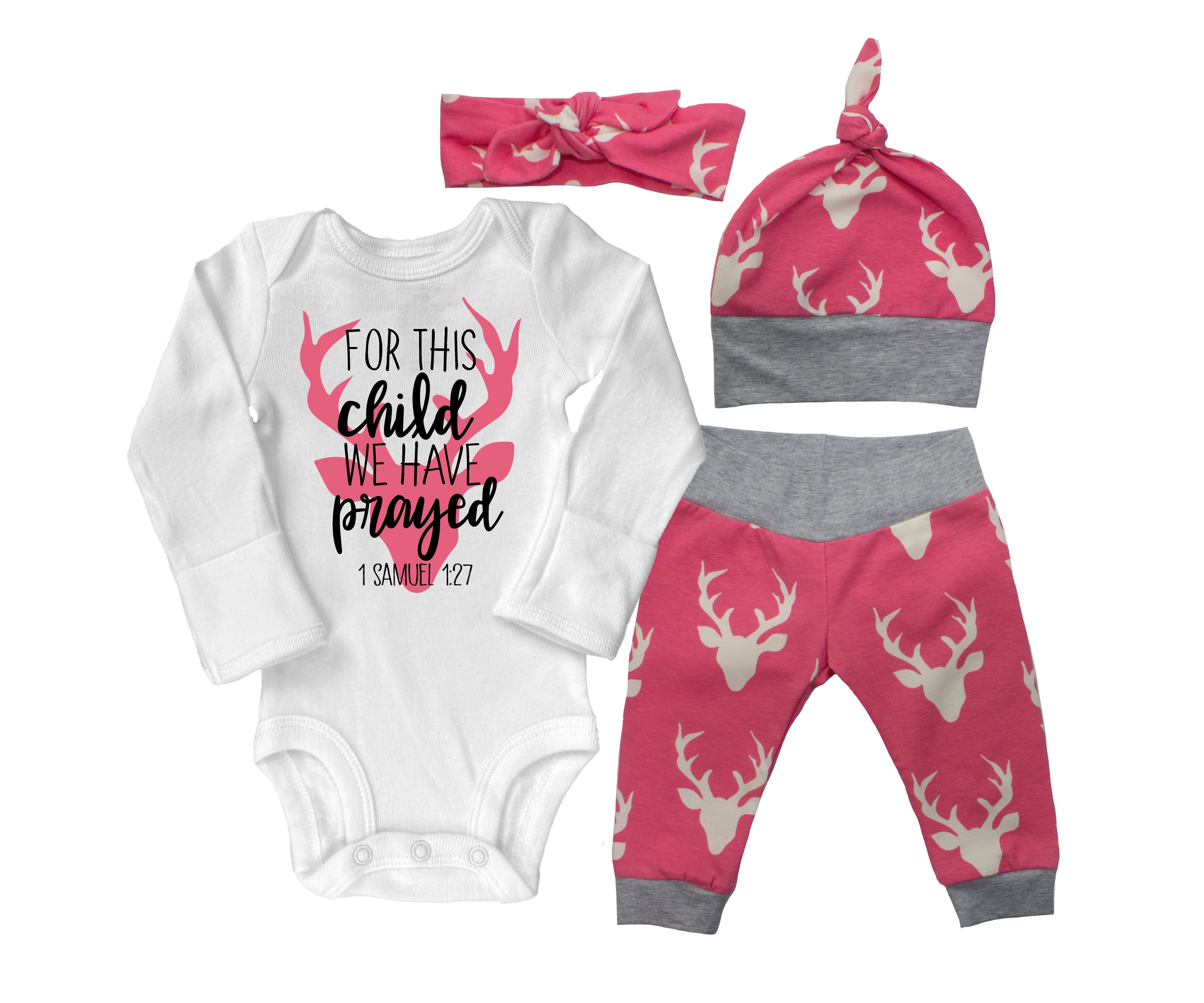 Pink Deer Baby Girl Outfit