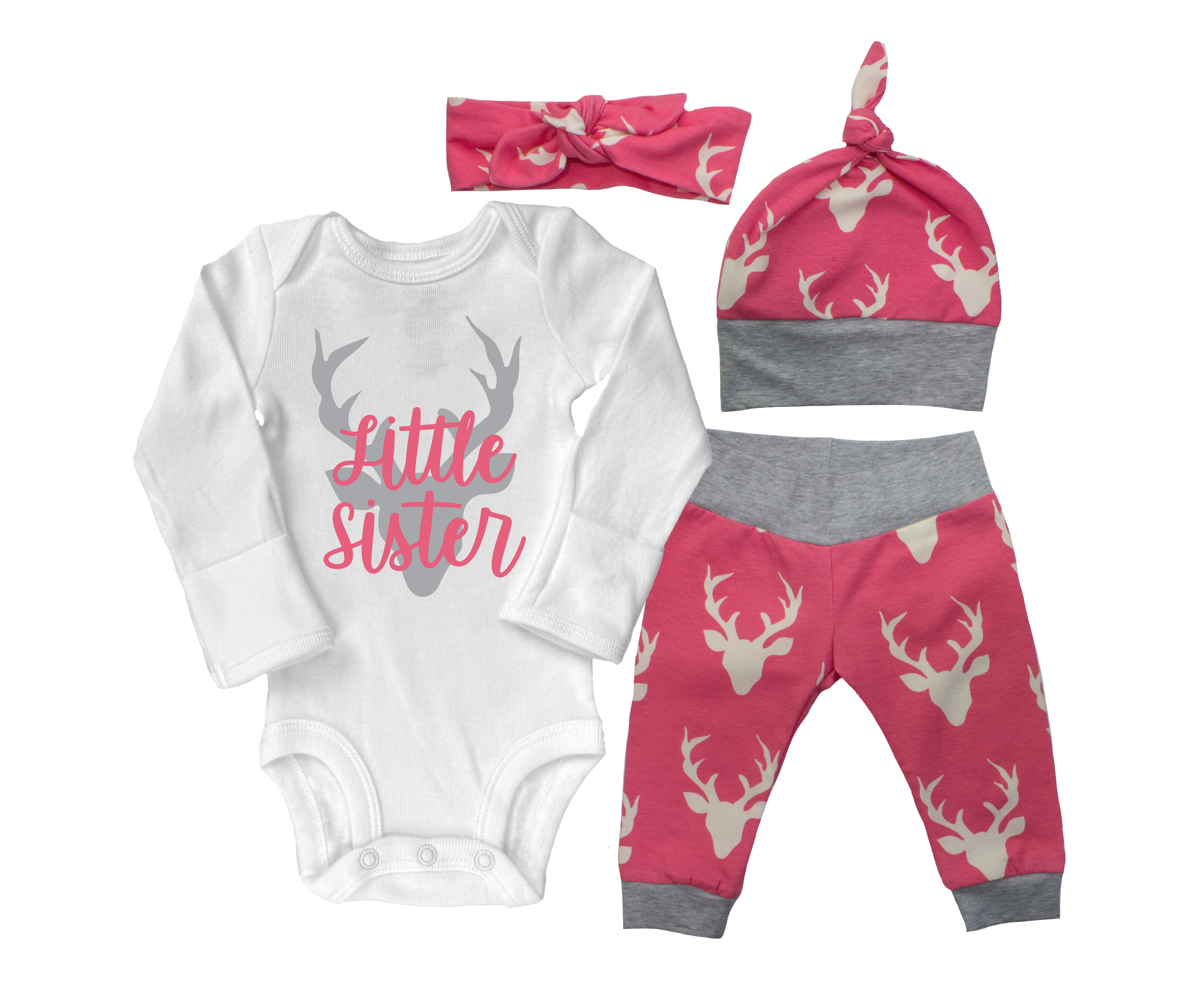 Pink Deer Baby Girl Outfit