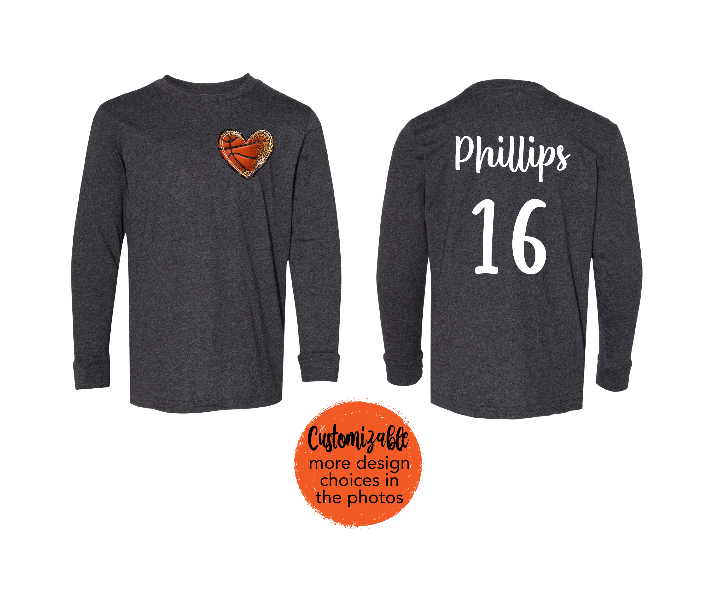 Basketball Boy Girl Sport Tee Unisex Personalized Name Number