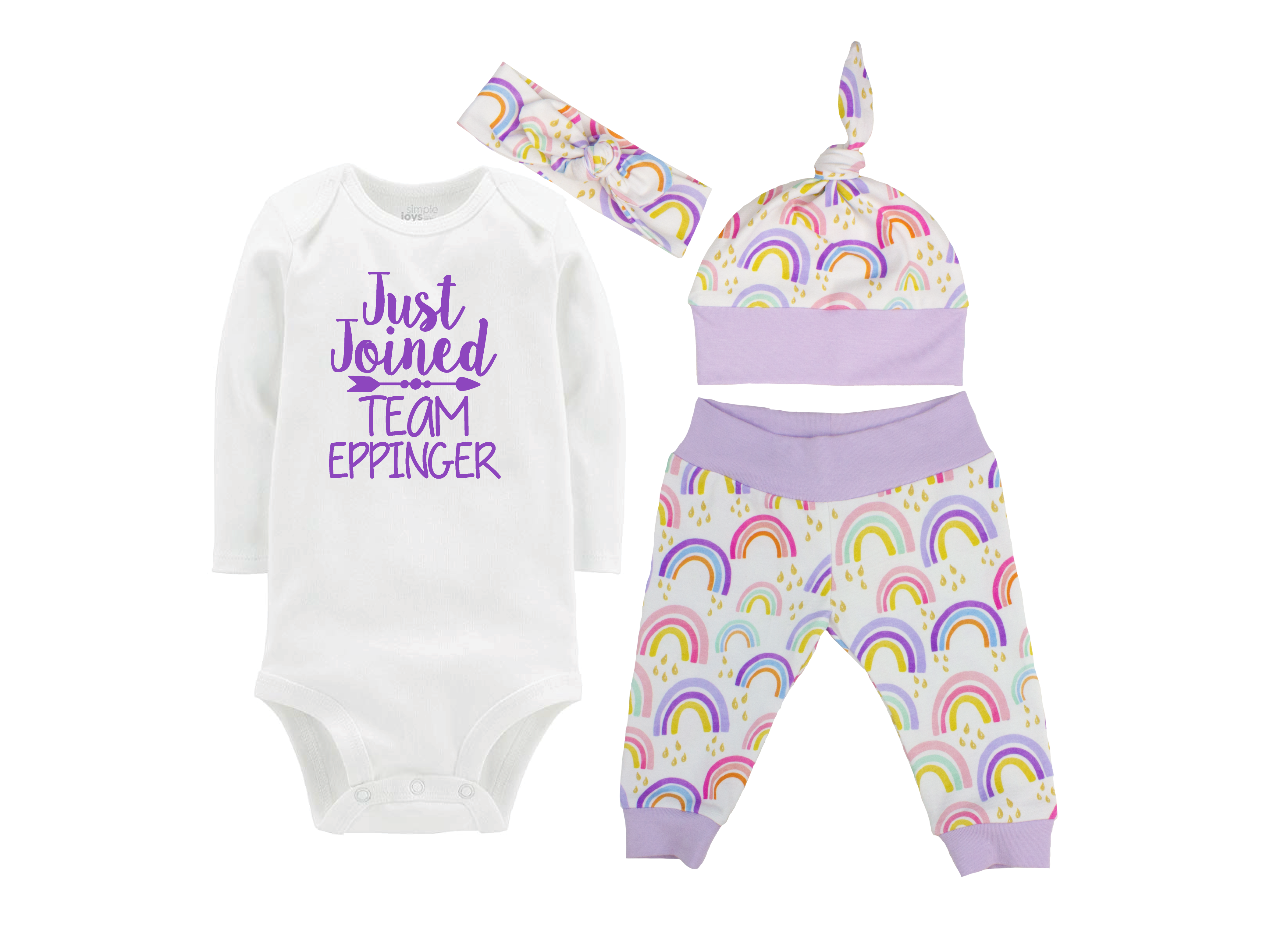 Purple Rainbow Baby Girl Outfit