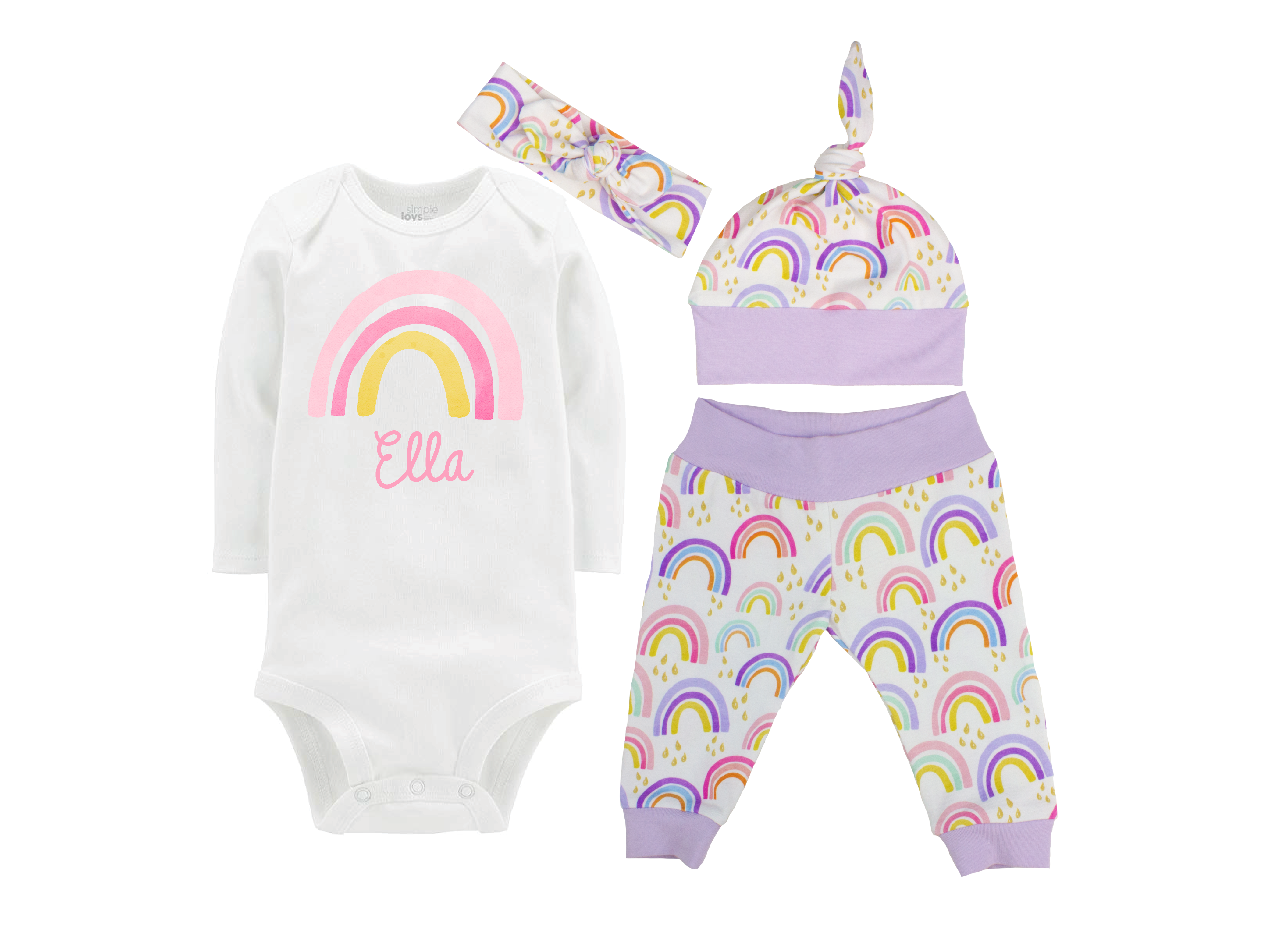 Purple Rainbow Baby Girl Outfit