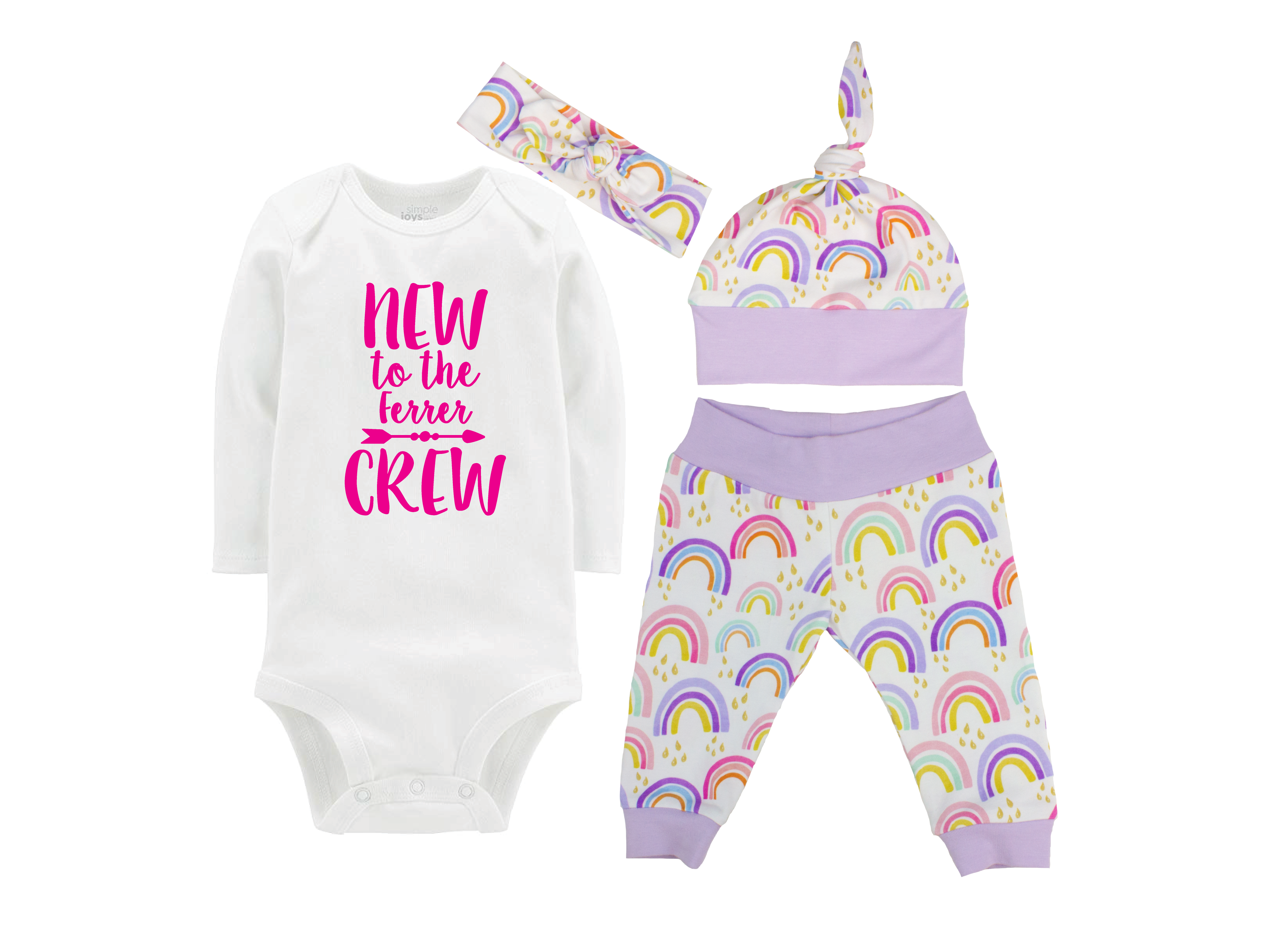 Purple Rainbow Baby Girl Outfit