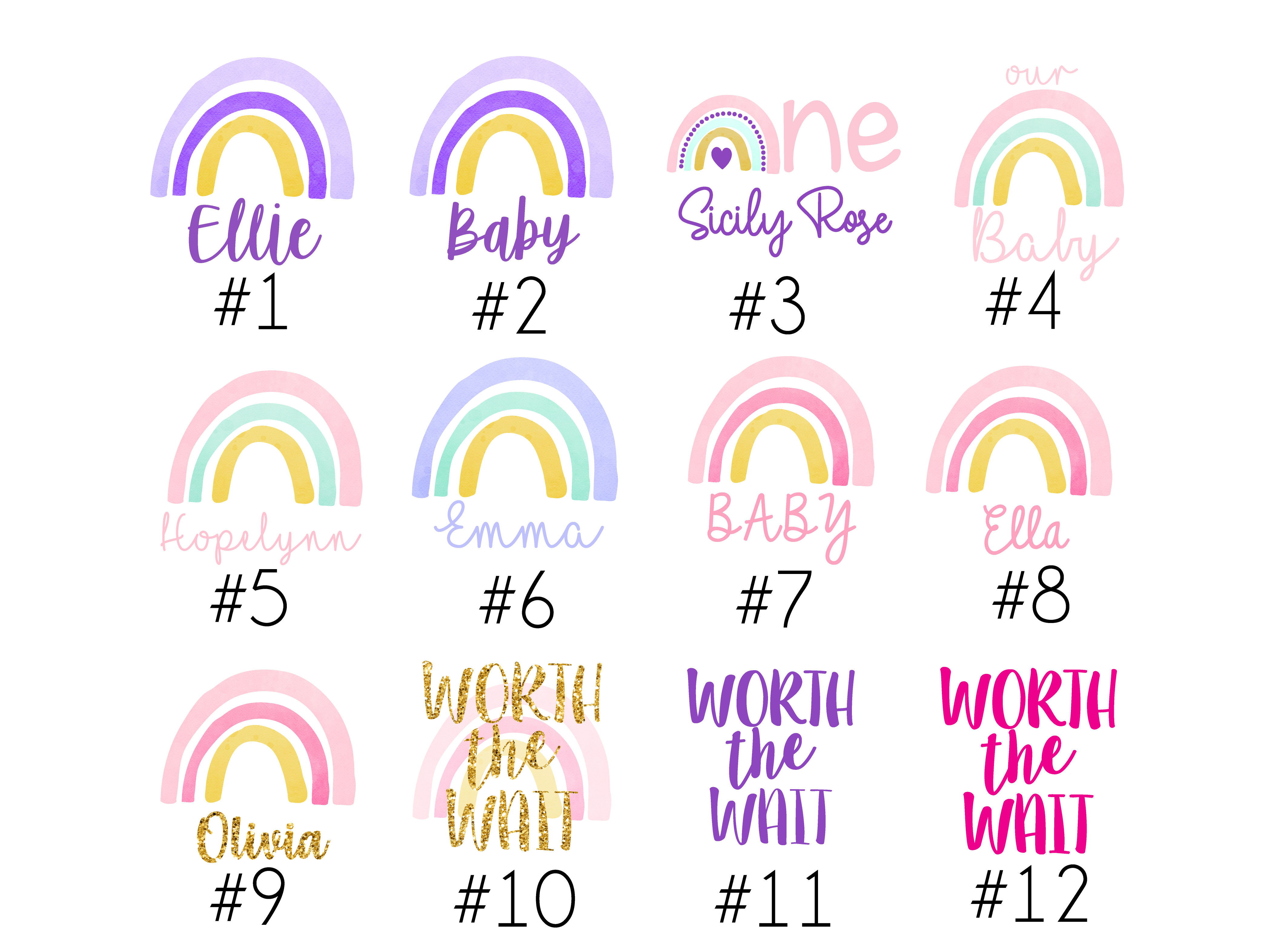 Purple Rainbow Baby Girl Outfit