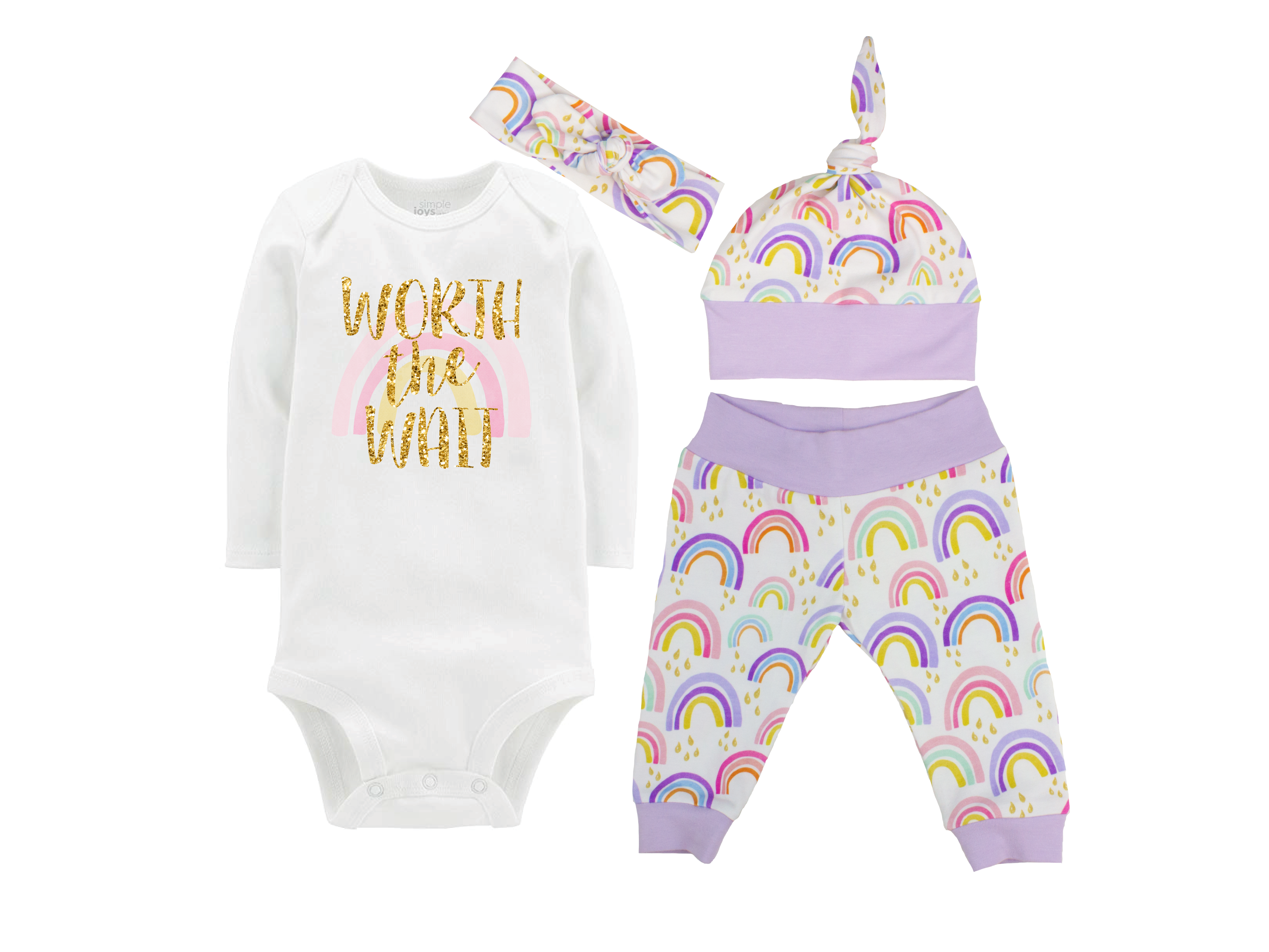 Purple Rainbow Baby Girl Outfit