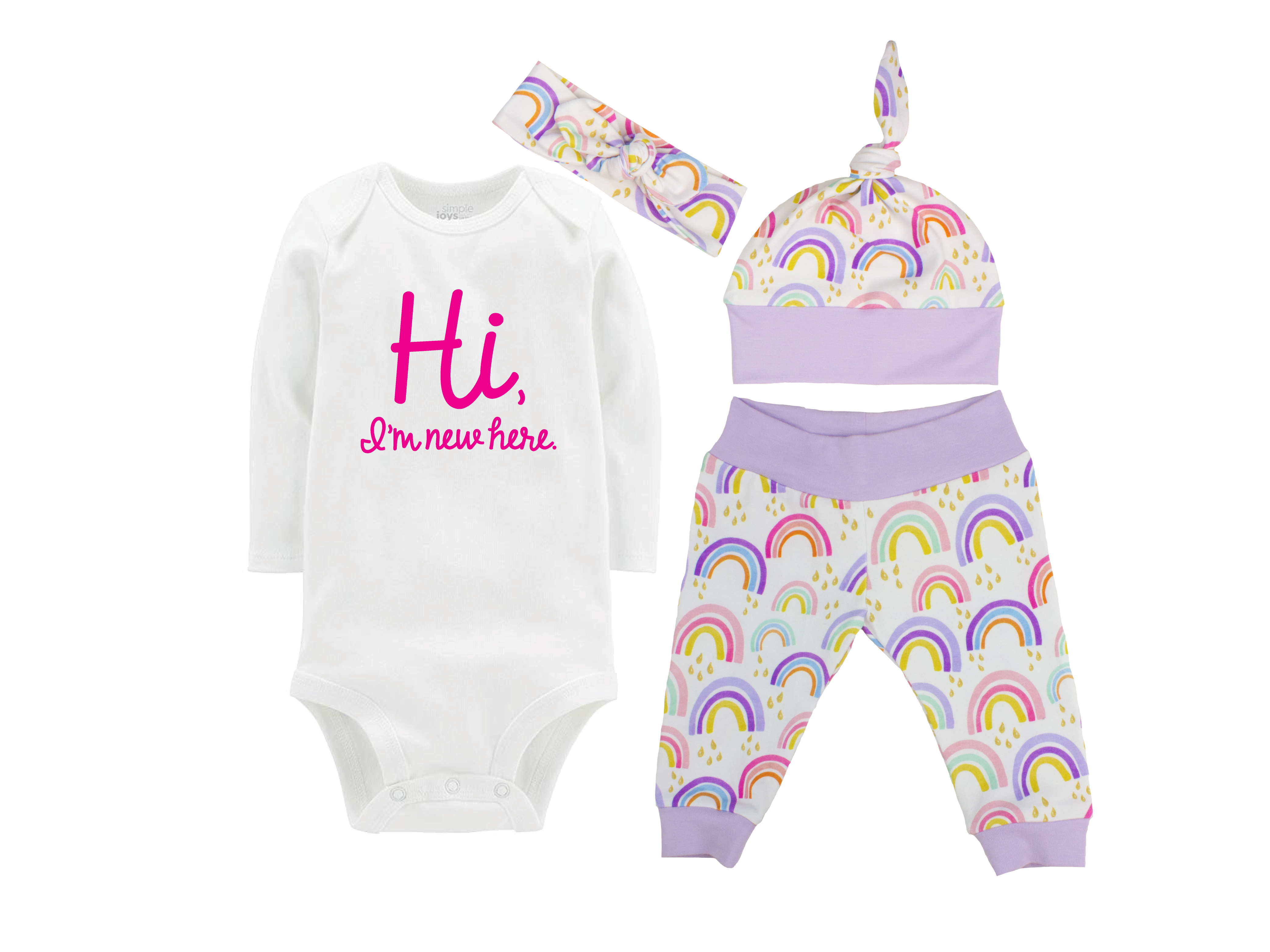 Purple Rainbow Baby Girl Outfit