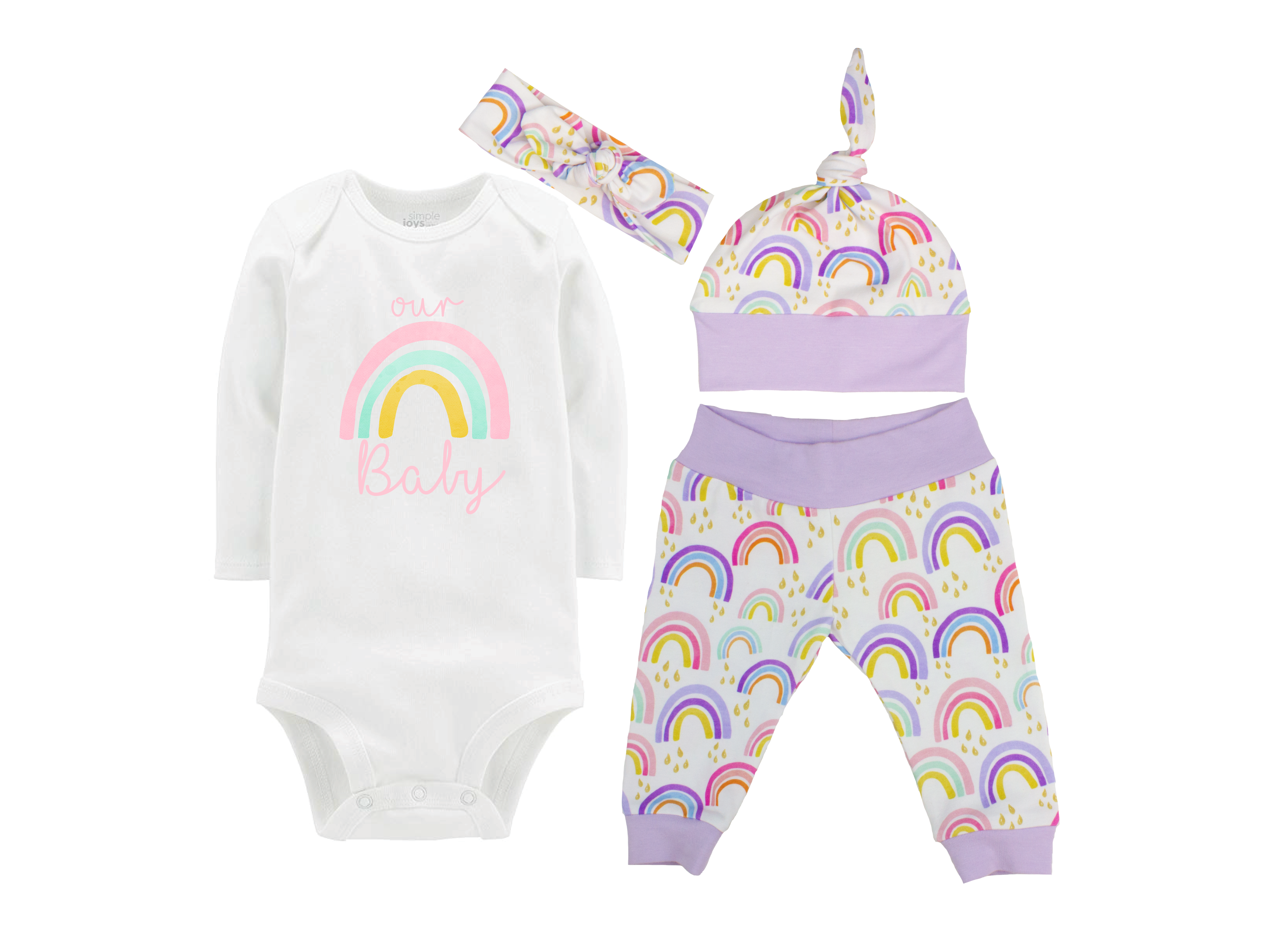 Purple Rainbow Baby Girl Outfit