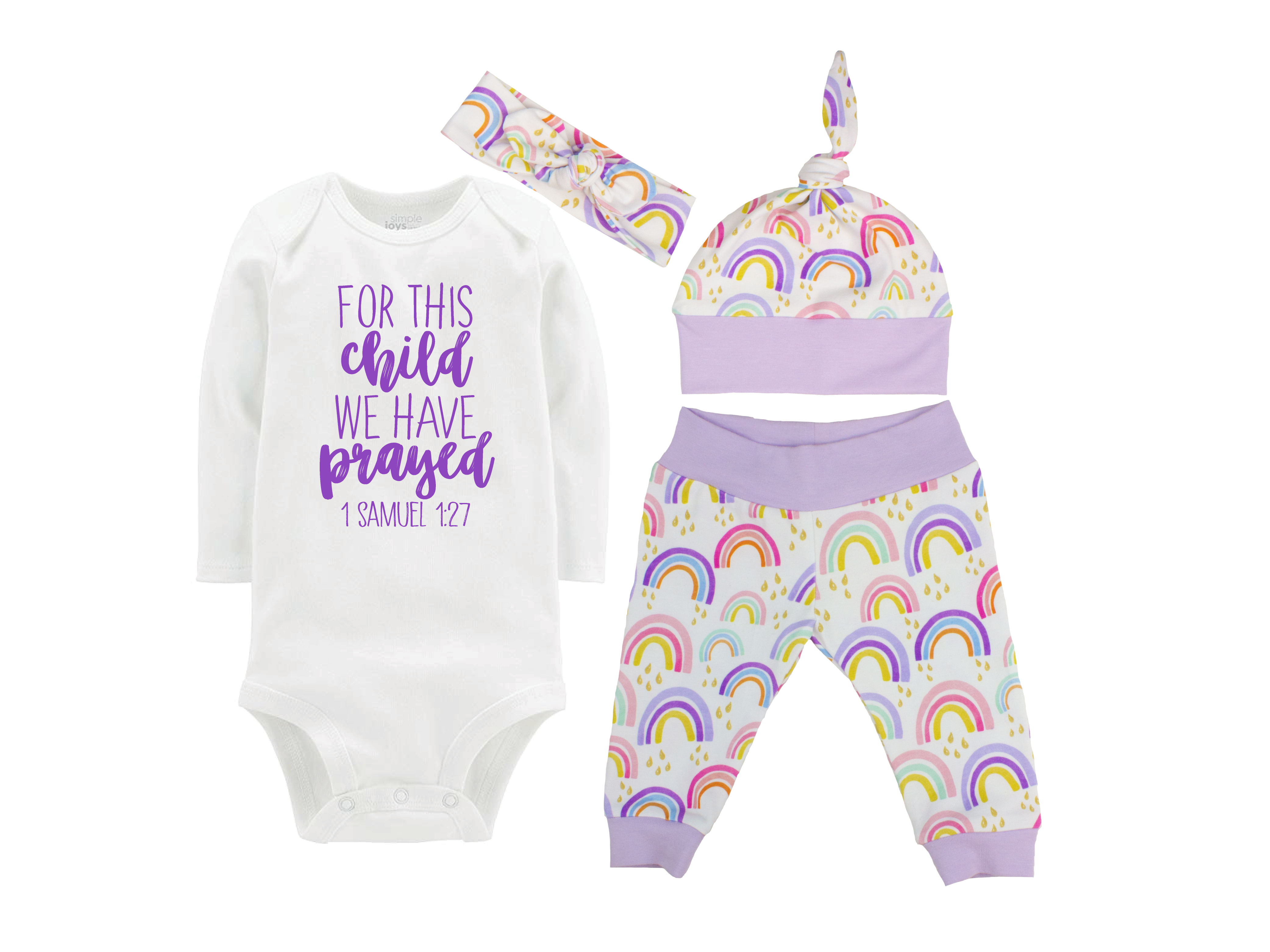 Purple Rainbow Baby Girl Outfit