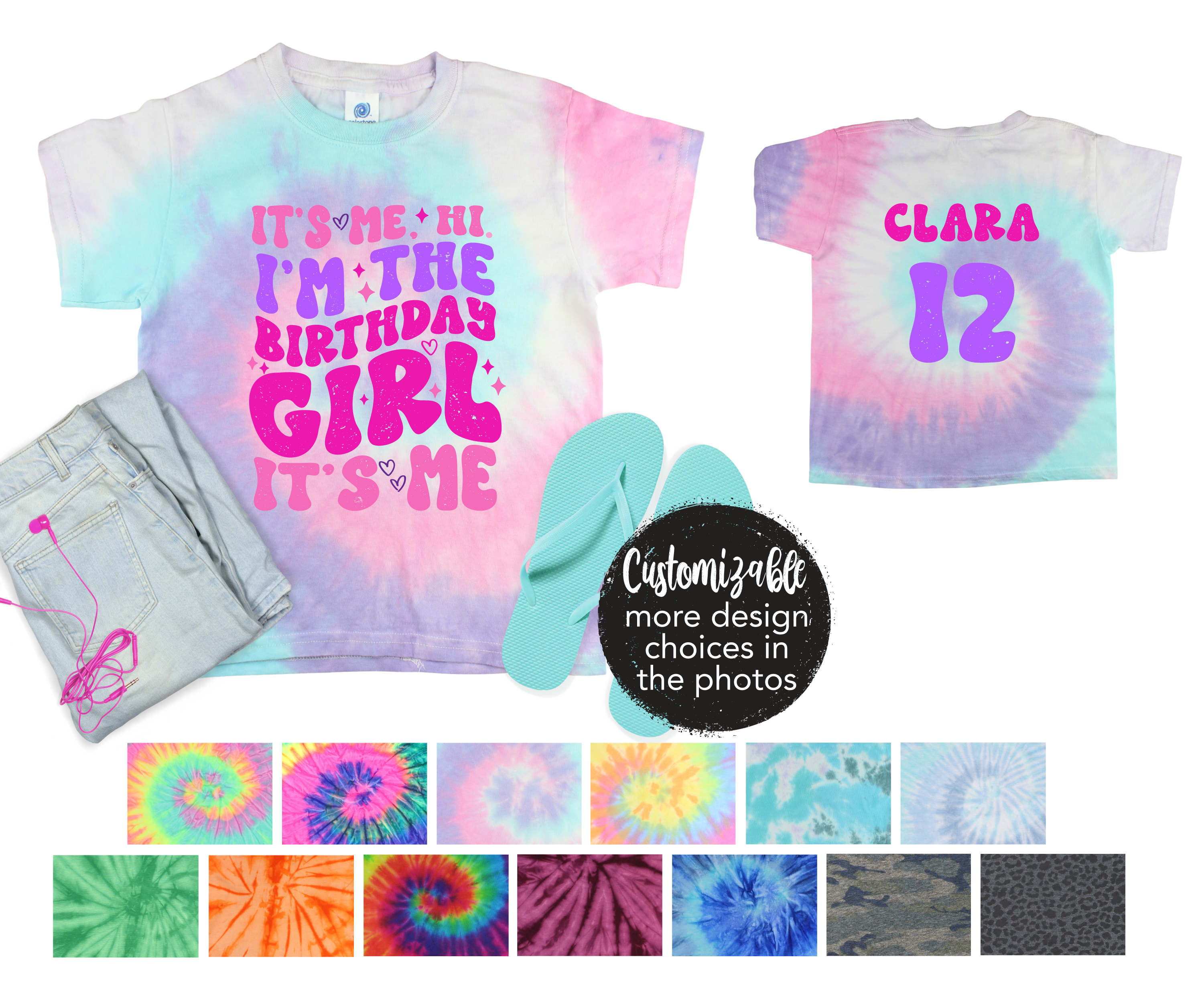 Skating Birthday Tie Dye Shirt