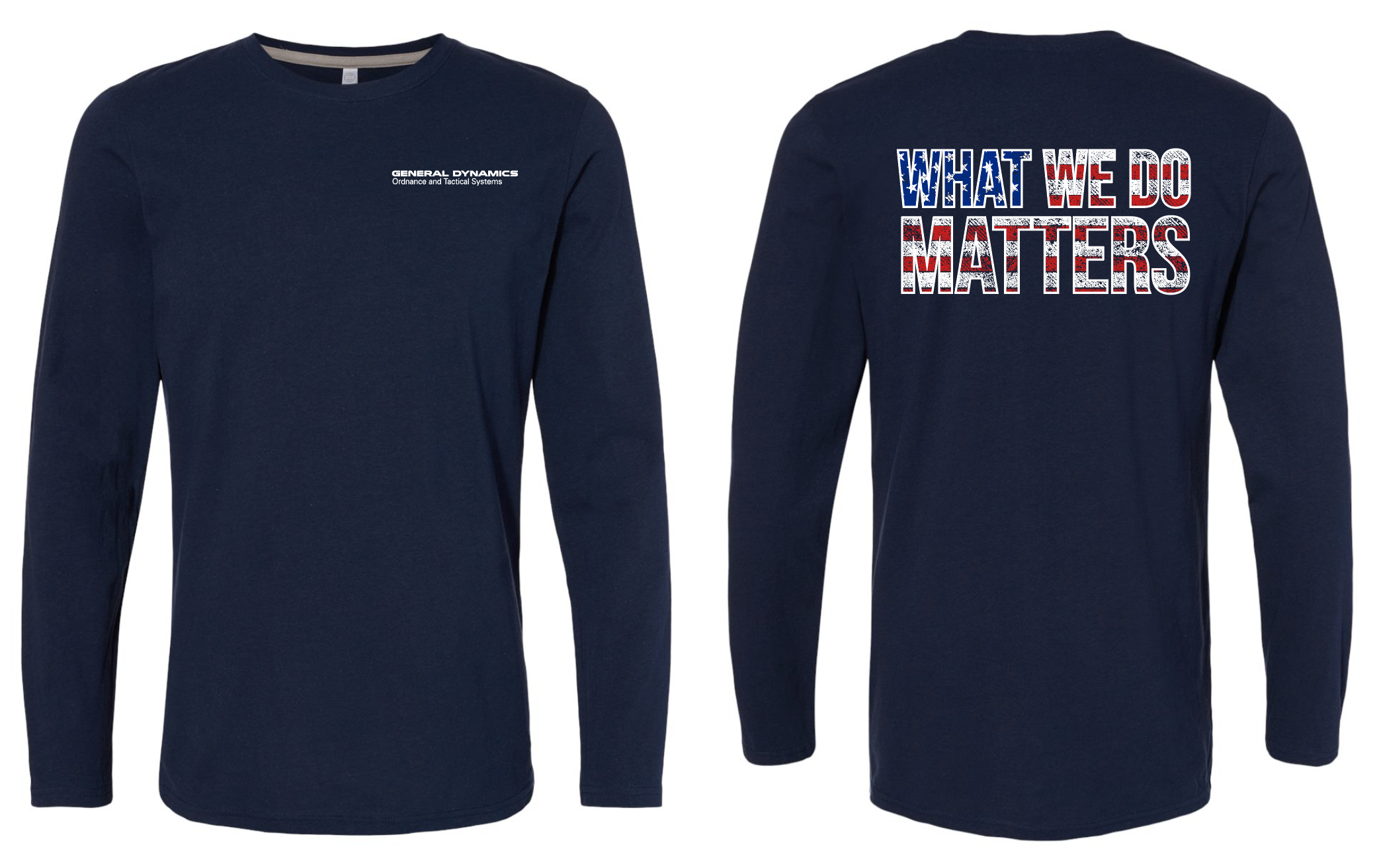 General Dynamics Short or Long Sleeve Navy T-Shirt