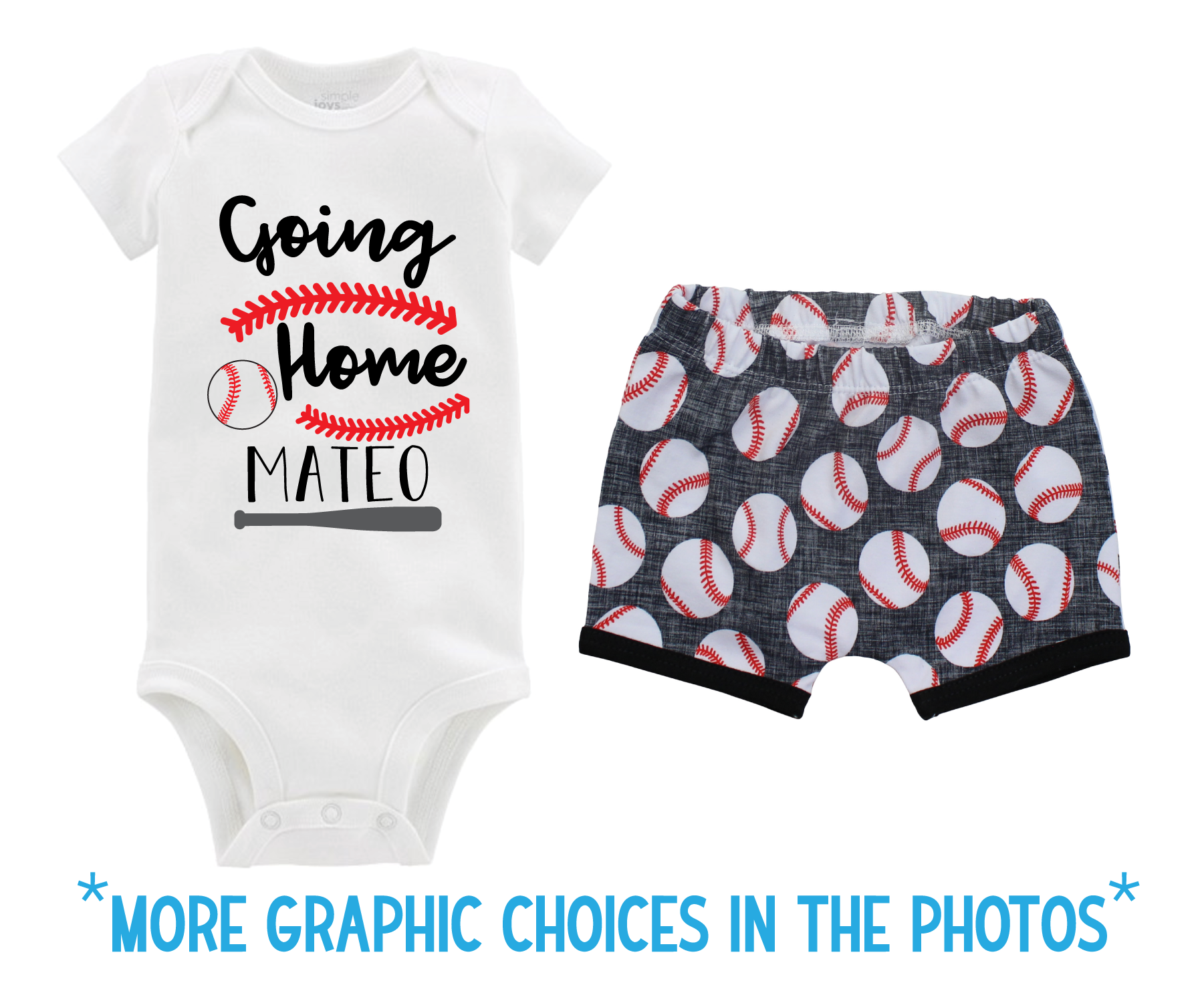 Baby Boy Gray Baseball Short Outfit