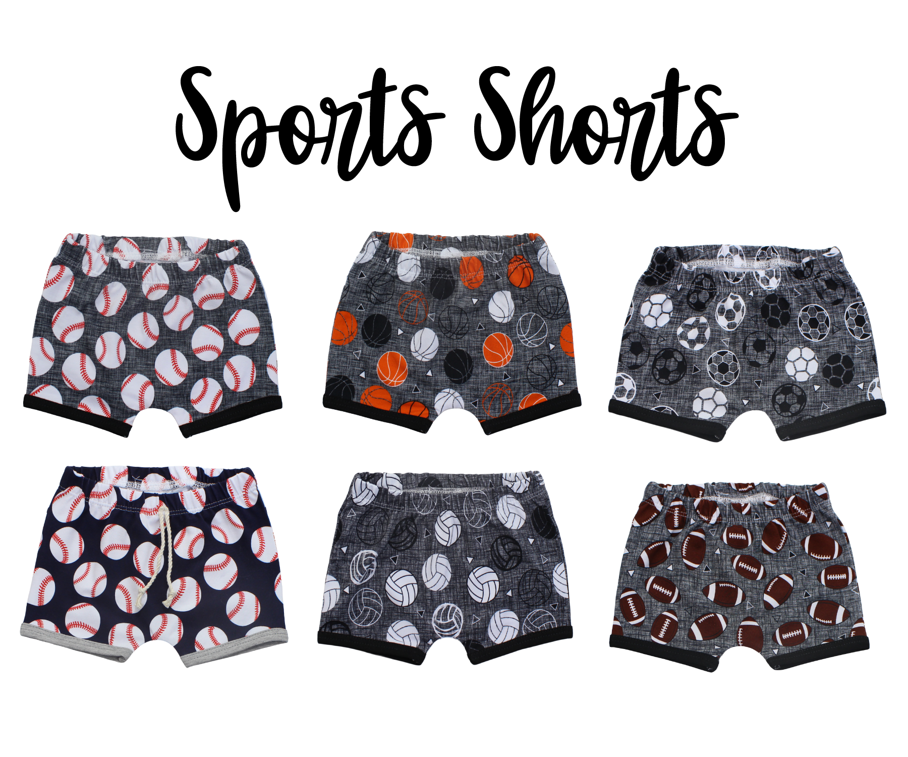 Boy Sports Themed Knit Shorts