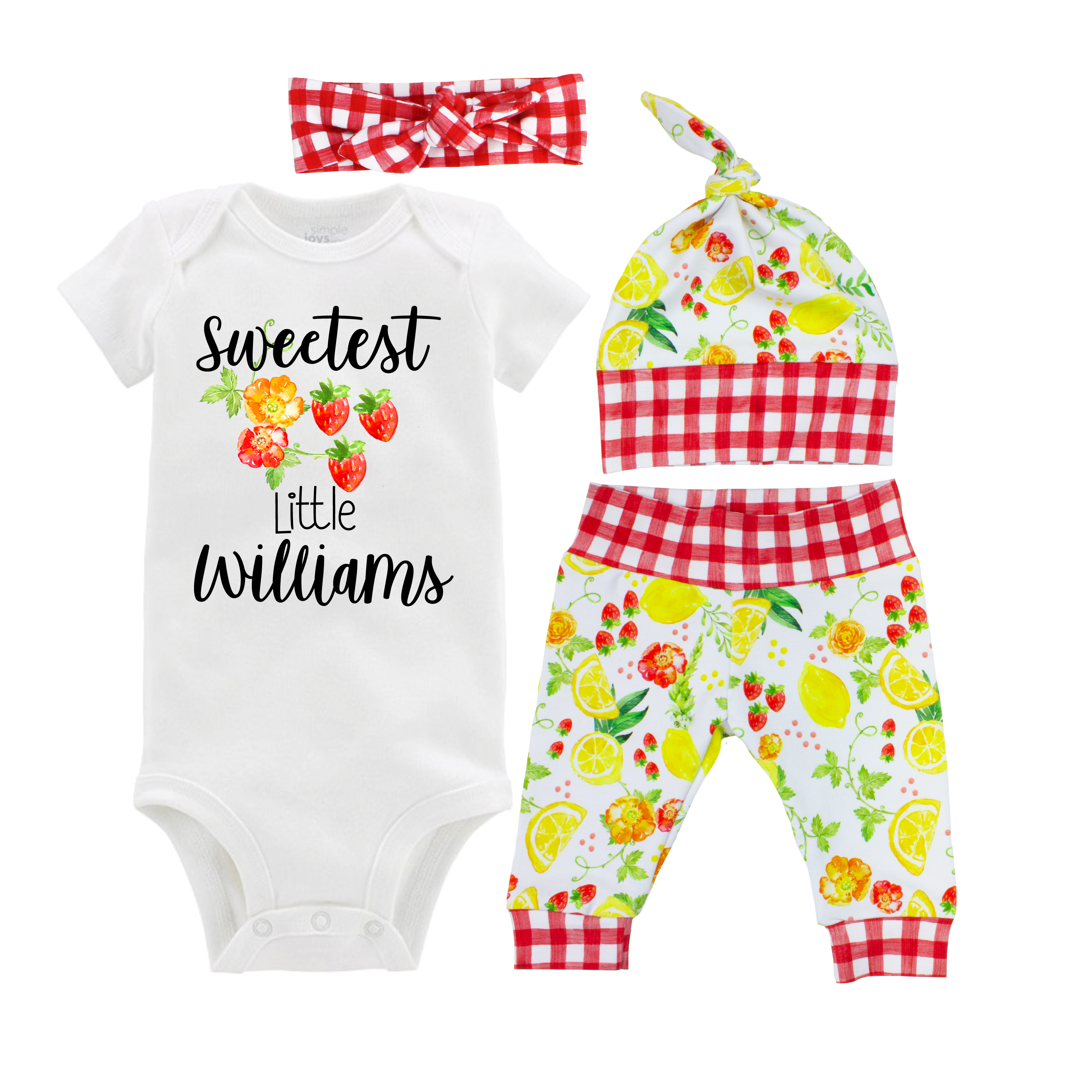 Strawberry Lemon Baby Girl Outfit