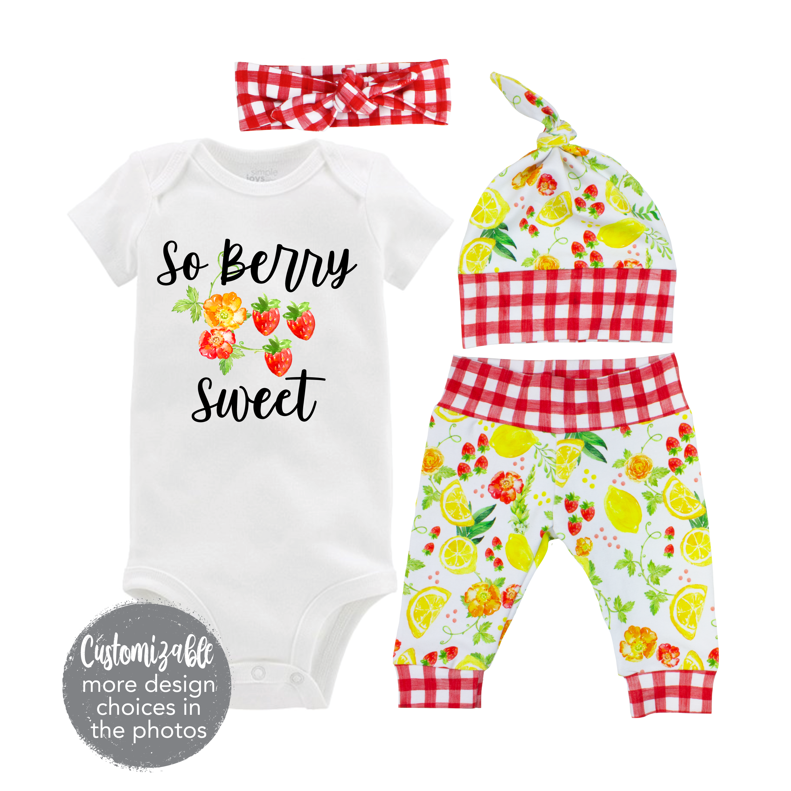 Strawberry Lemon Baby Girl Outfit