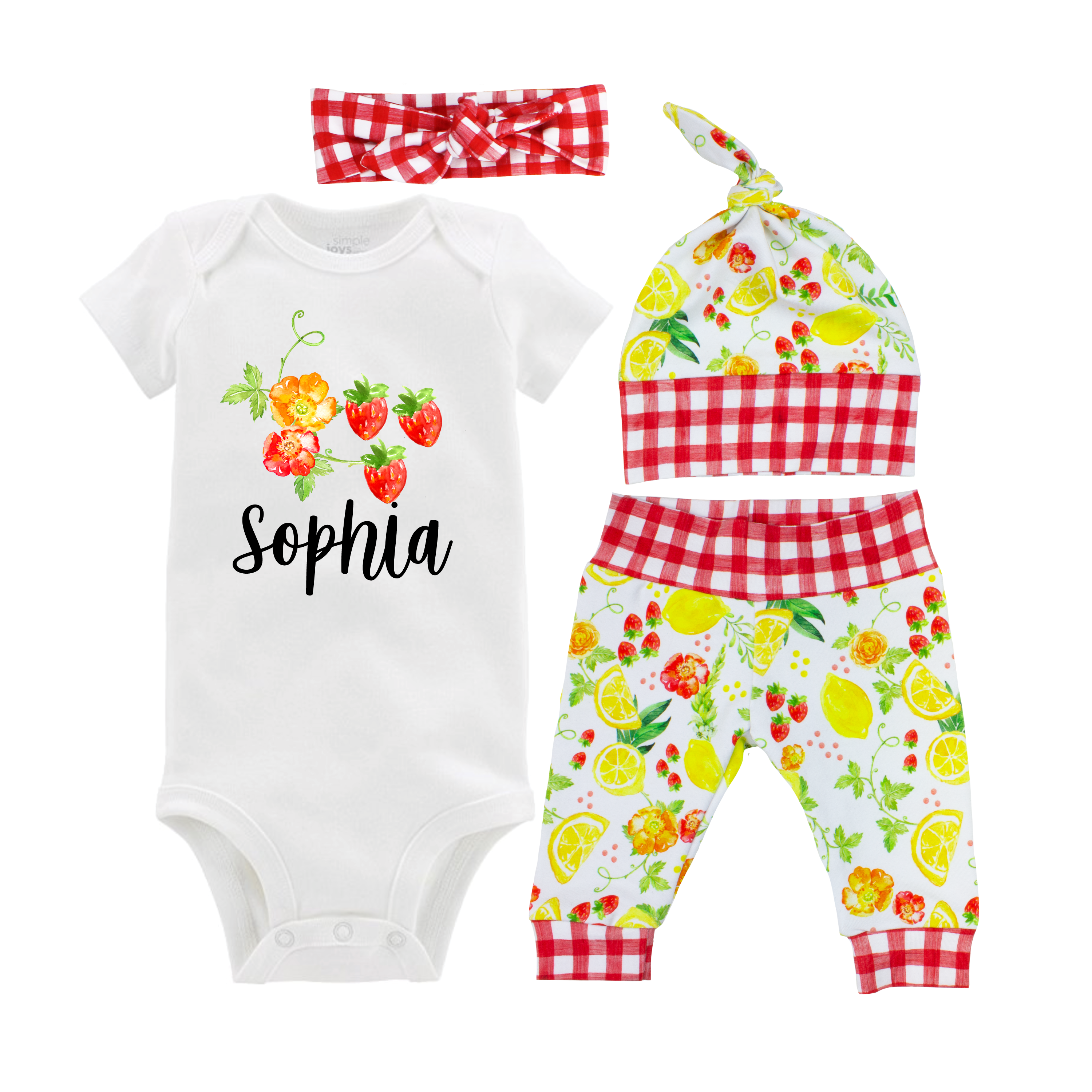 Strawberry Lemon Baby Girl Outfit