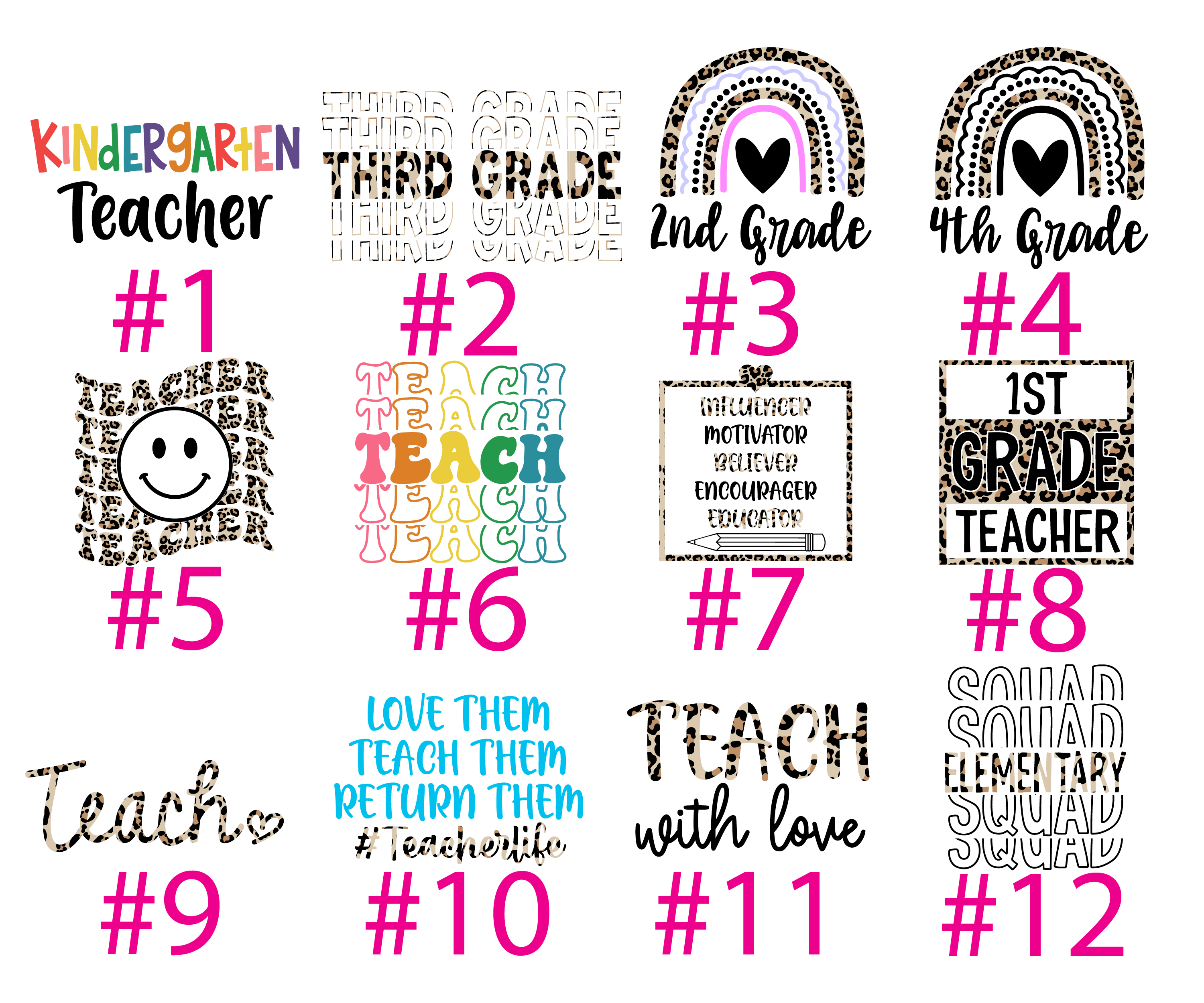 Retro School Shirt Grade Pencil Leopard Rainbow Tee Teacher Aid Student Custom Grade