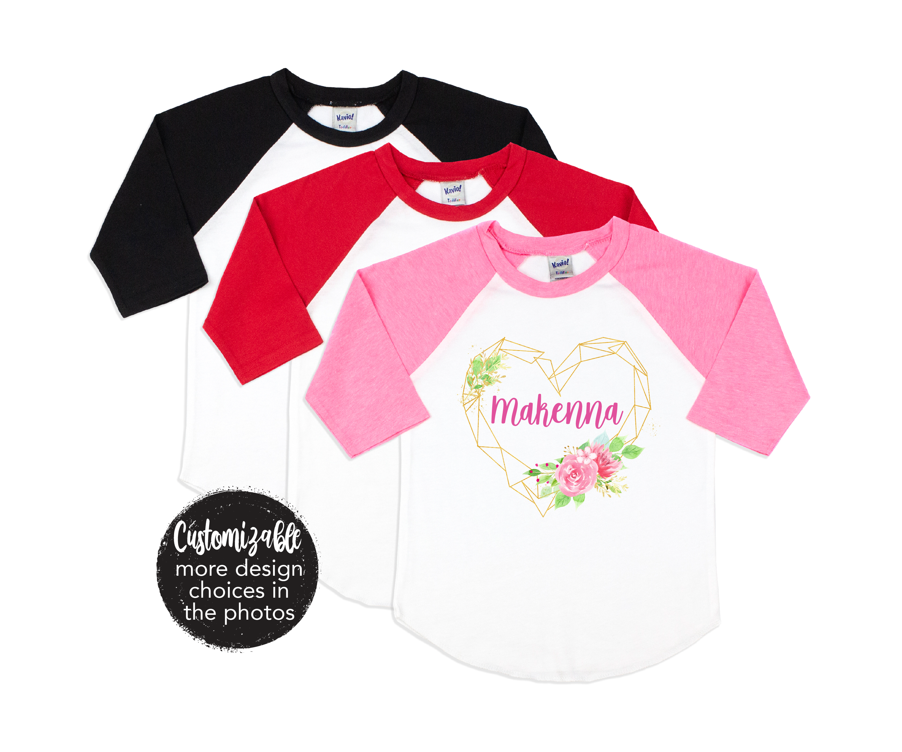 Valentine Gold Heart Shirt Infant Toddler Youth Valentine's Day Shirt
